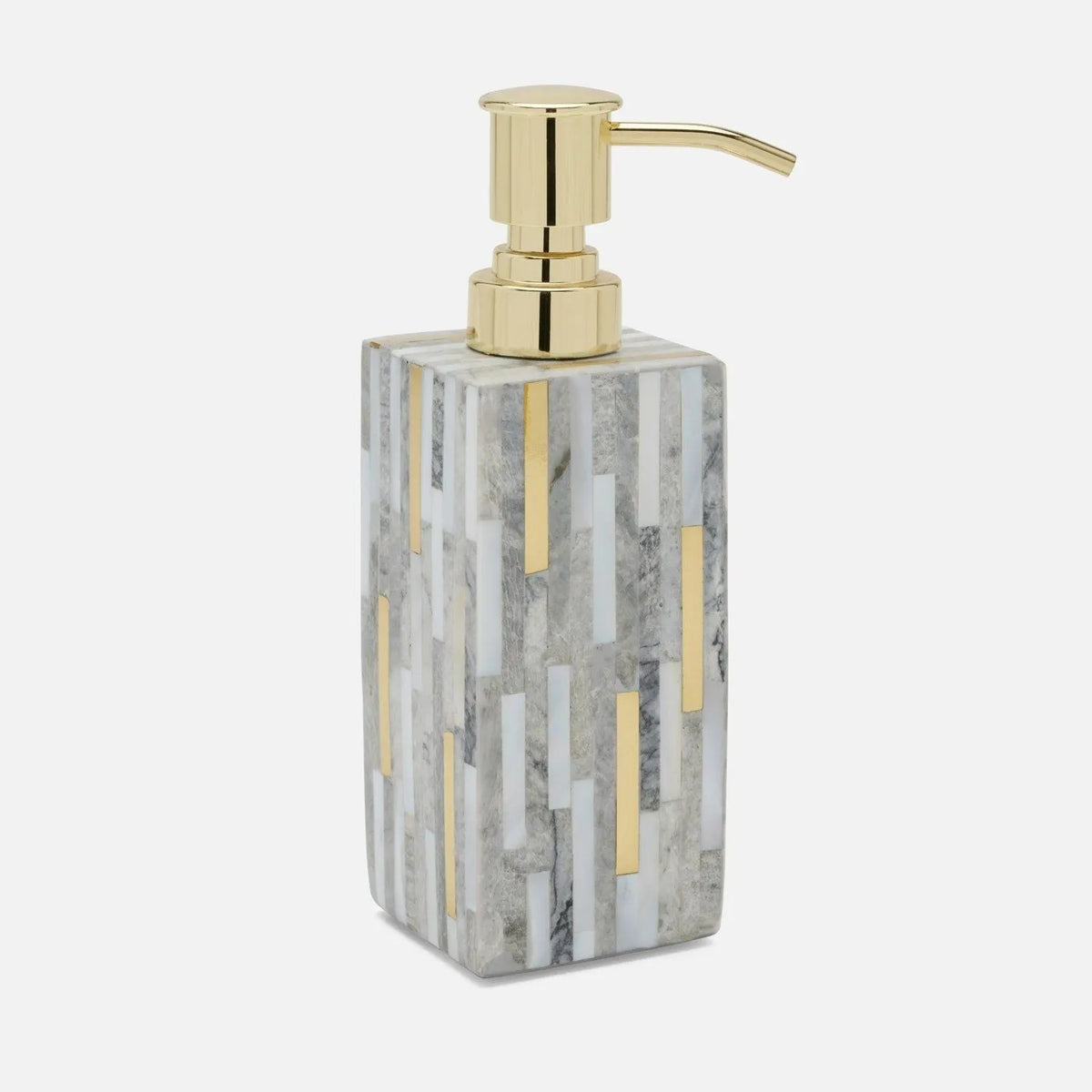 Pigeon and Poodle - PP006326 - Cortona Soap Pump - Cortona - Gray Shell/Brass Brass Mix