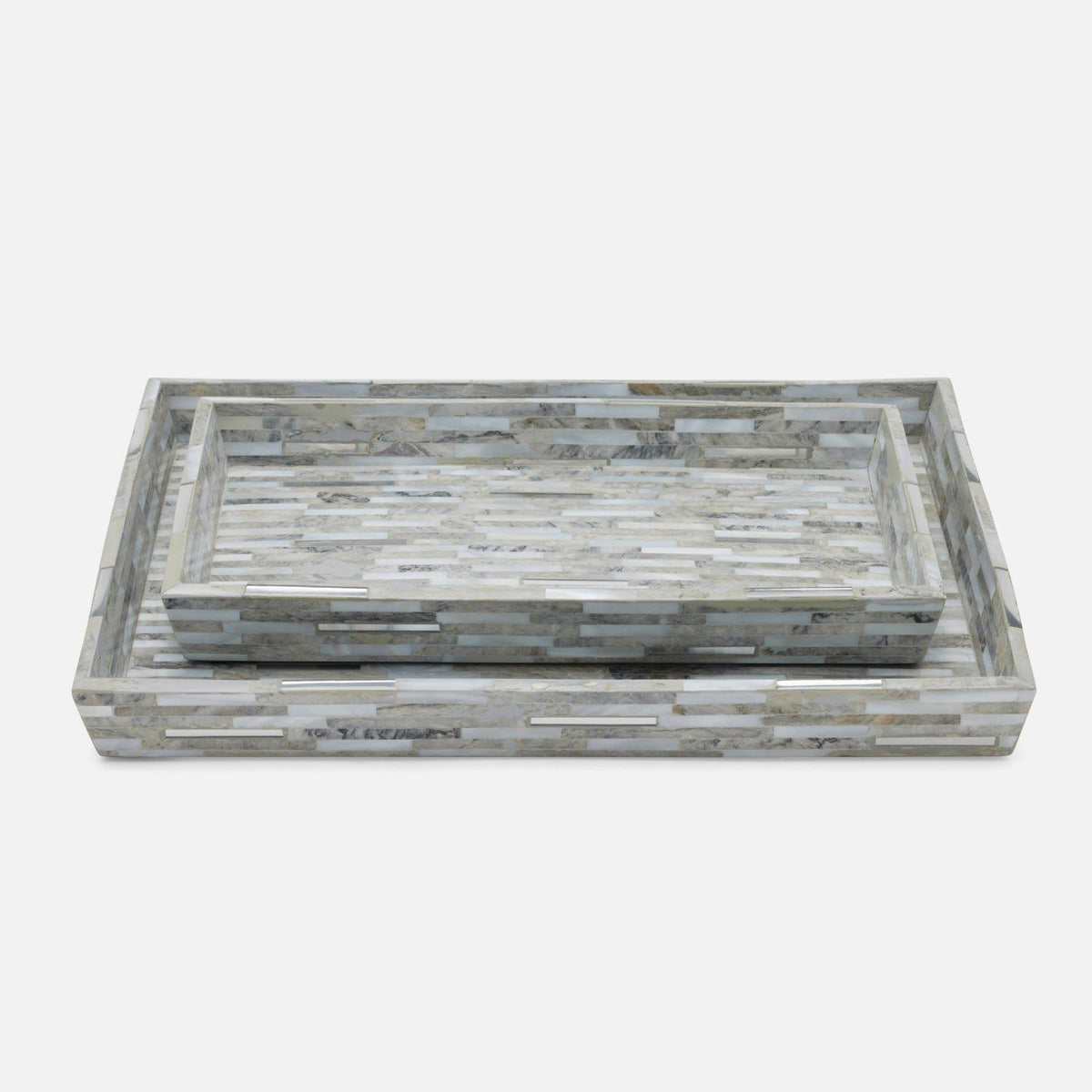 Pigeon and Poodle - PP006311 - Cortona Trays - Cortona - Gray Shell/Silver Silver Mix