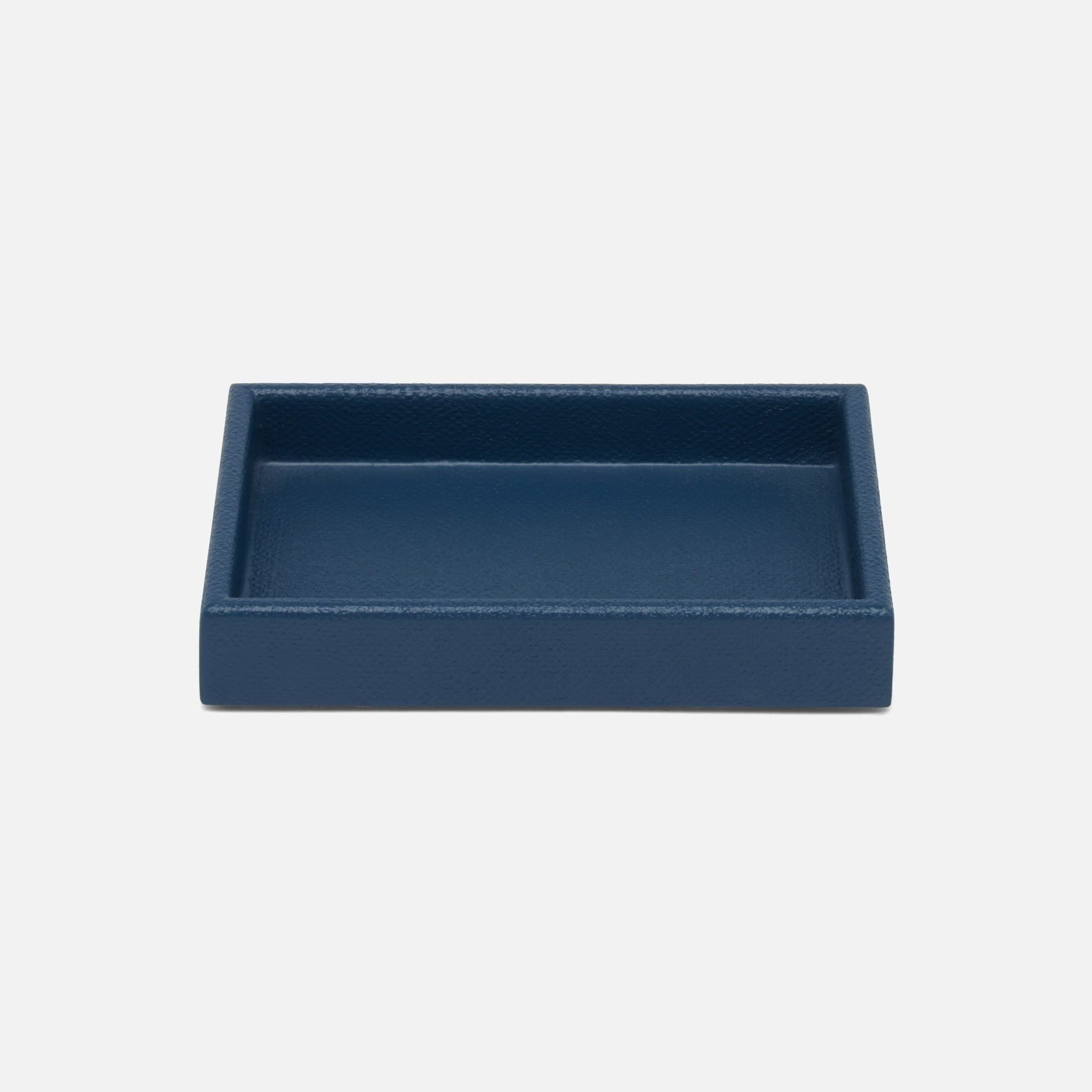 Pigeon and Poodle - PP005562 - Dannes Soap Dish - Dannes - True Navy Faux Belgian Linen