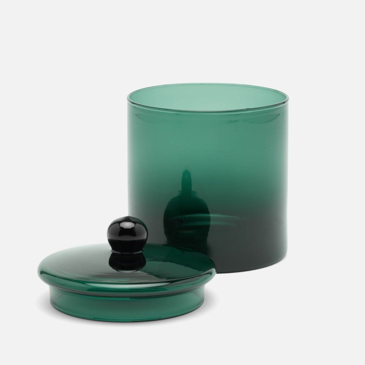 Pigeon and Poodle - PP005883 - Darby Canister - Darby - Smokey Green Hand Blown Glass