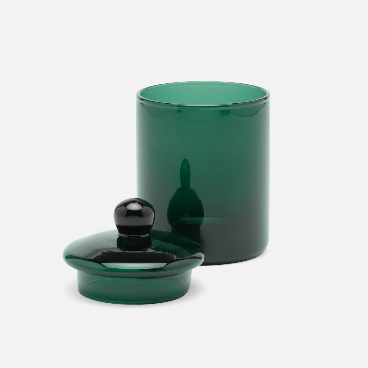 Pigeon and Poodle - PP005882 - Darby Canister - Darby - Smokey Green Hand Blown Glass