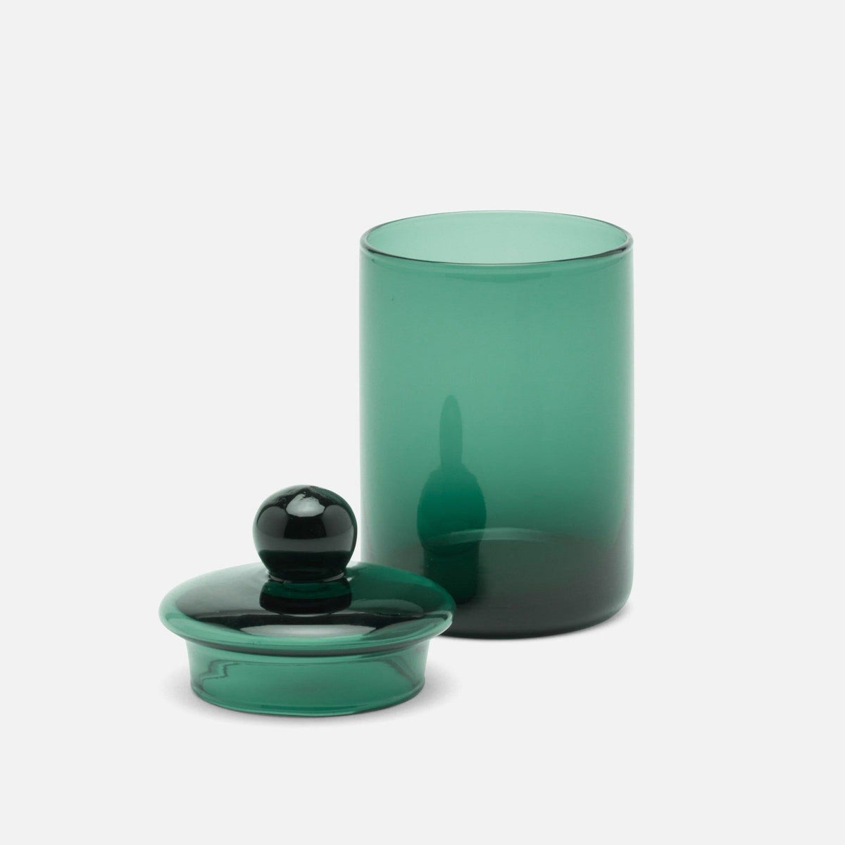 Pigeon and Poodle - PP005881 - Darby Canister - Darby - Smokey Green Hand Blown Glass