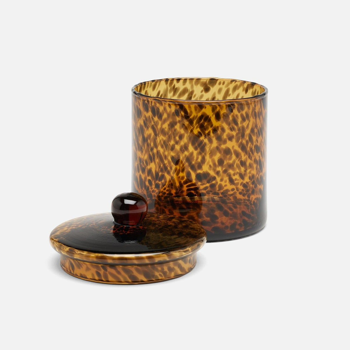 Pigeon and Poodle - PP007422 - Darby Canister - Darby - Tortoise Shell Hand Blown Glass