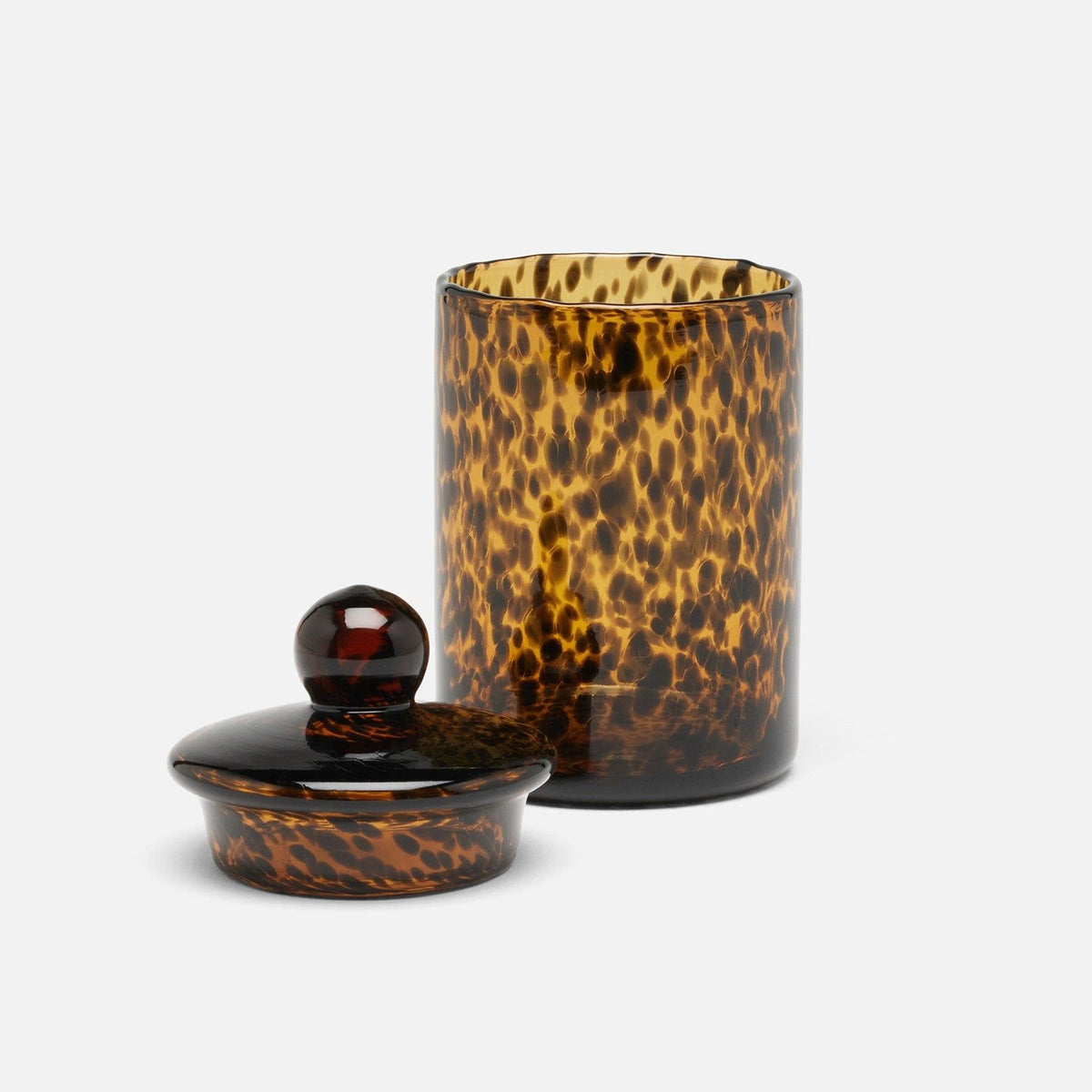 Pigeon and Poodle - PP007420 - Darby Canister - Darby - Tortoise Shell Hand Blown Glass