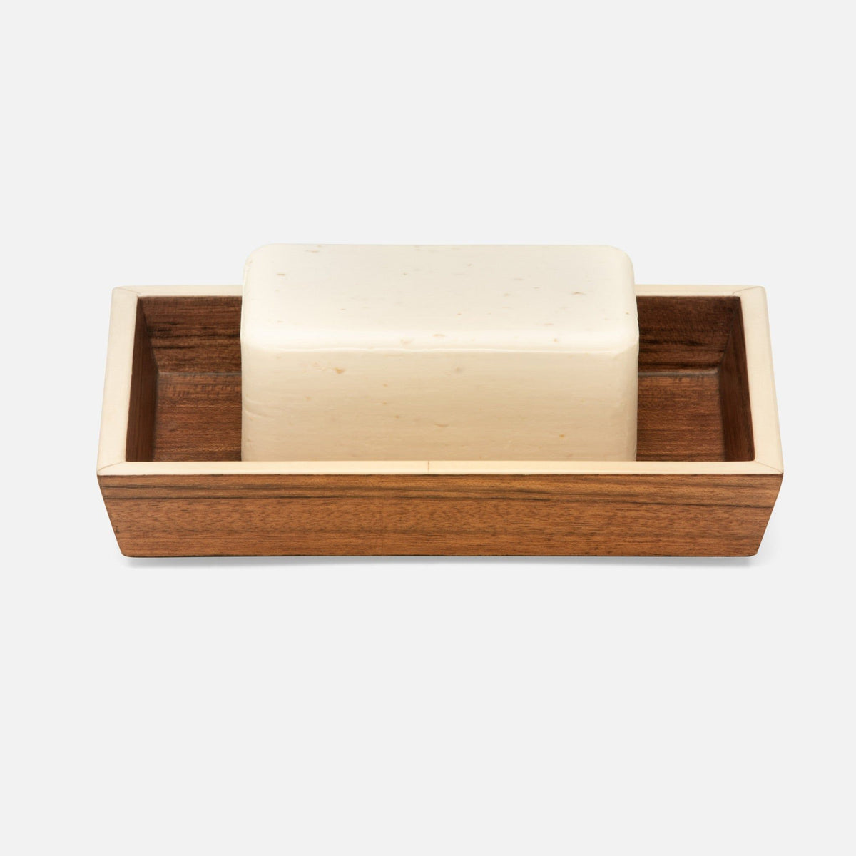 Pigeon and Poodle - PP004584 - Harper Soap Dish - Harper - Dark Teak Veneer with Faux Bone