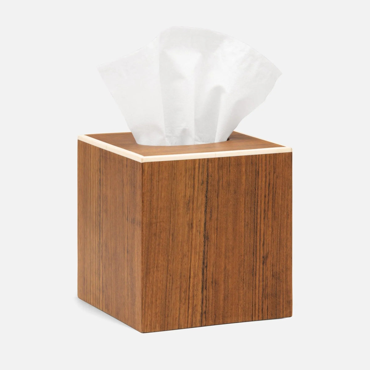 Pigeon and Poodle - PP004585 - Harper Tissue Box - Harper - Dark Teak Veneer with Faux Bone