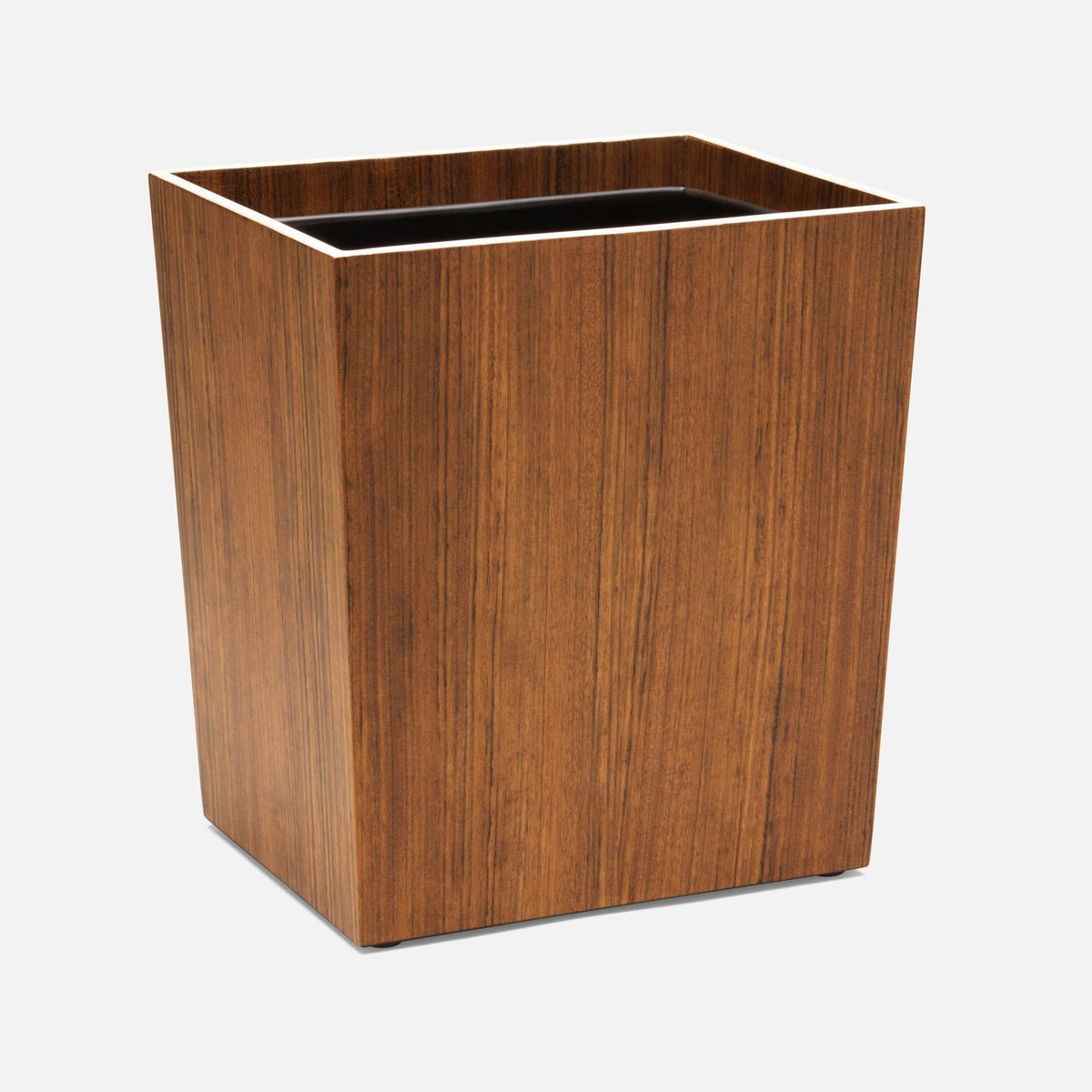 Pigeon and Poodle - PP004587 - Harper  Wastebasket - Harper - Dark Teak Veneer with Faux Bone