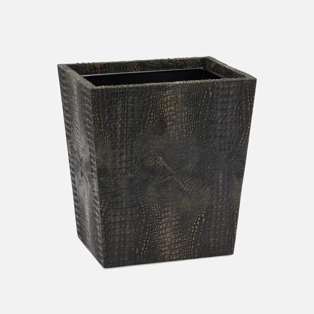 Pigeon and Poodle - PP006713 - Hawen Wastebasket - Hawen - Dark Mushroom Faux Baby Crocodile