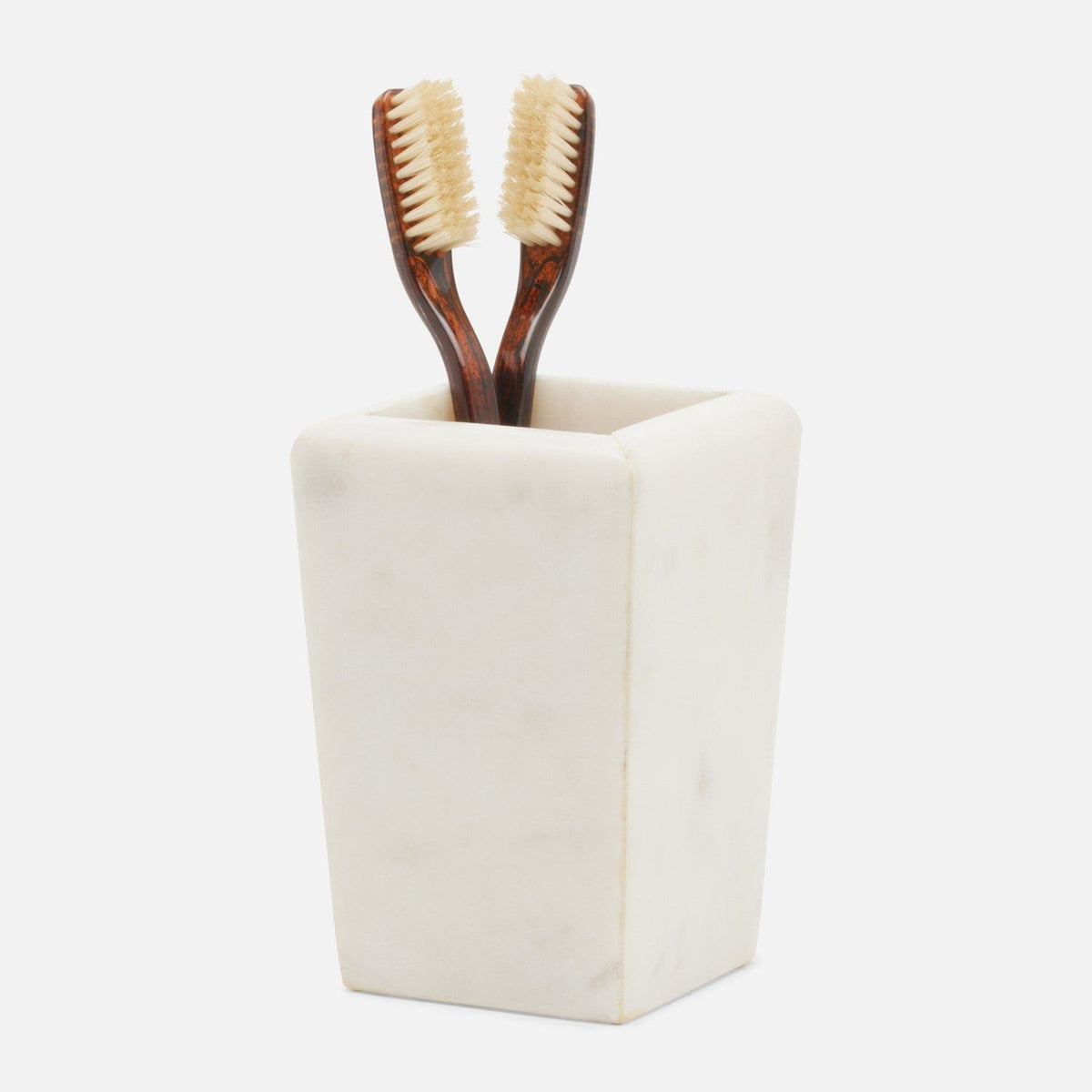 Pigeon and Poodle - PP006060 - Kavala Brush Holder - Kavala - White Marble