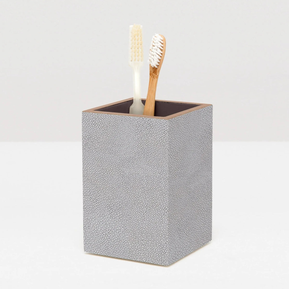 Pigeon and Poodle - PP000997 - Manchester Brush Holder - Manchester - Navy Realistic Faux Shagreen