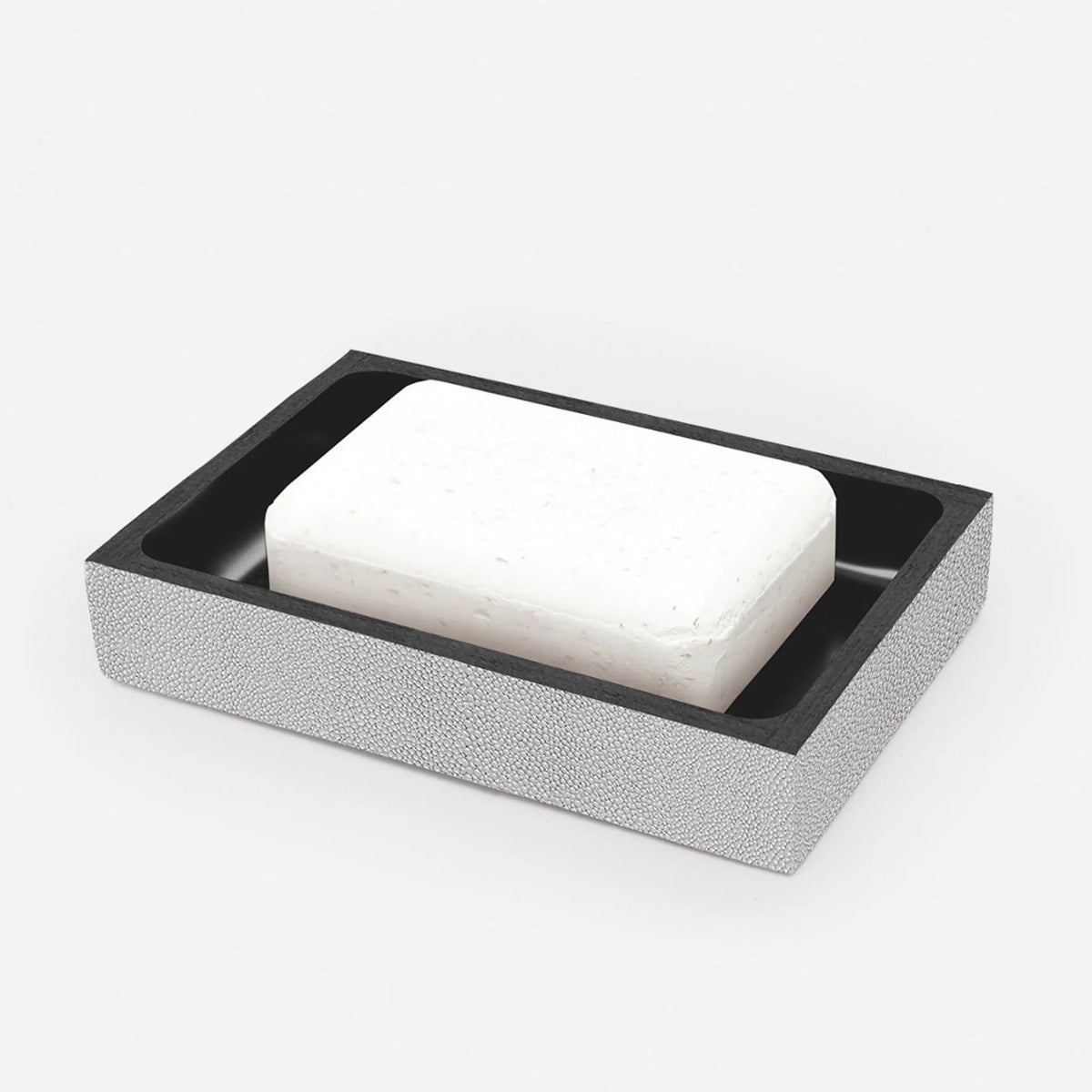 Pigeon and Poodle - PP000926 - Manchester Soap Dish - Manchester - Ash Gray Realistic Faux Shagreen