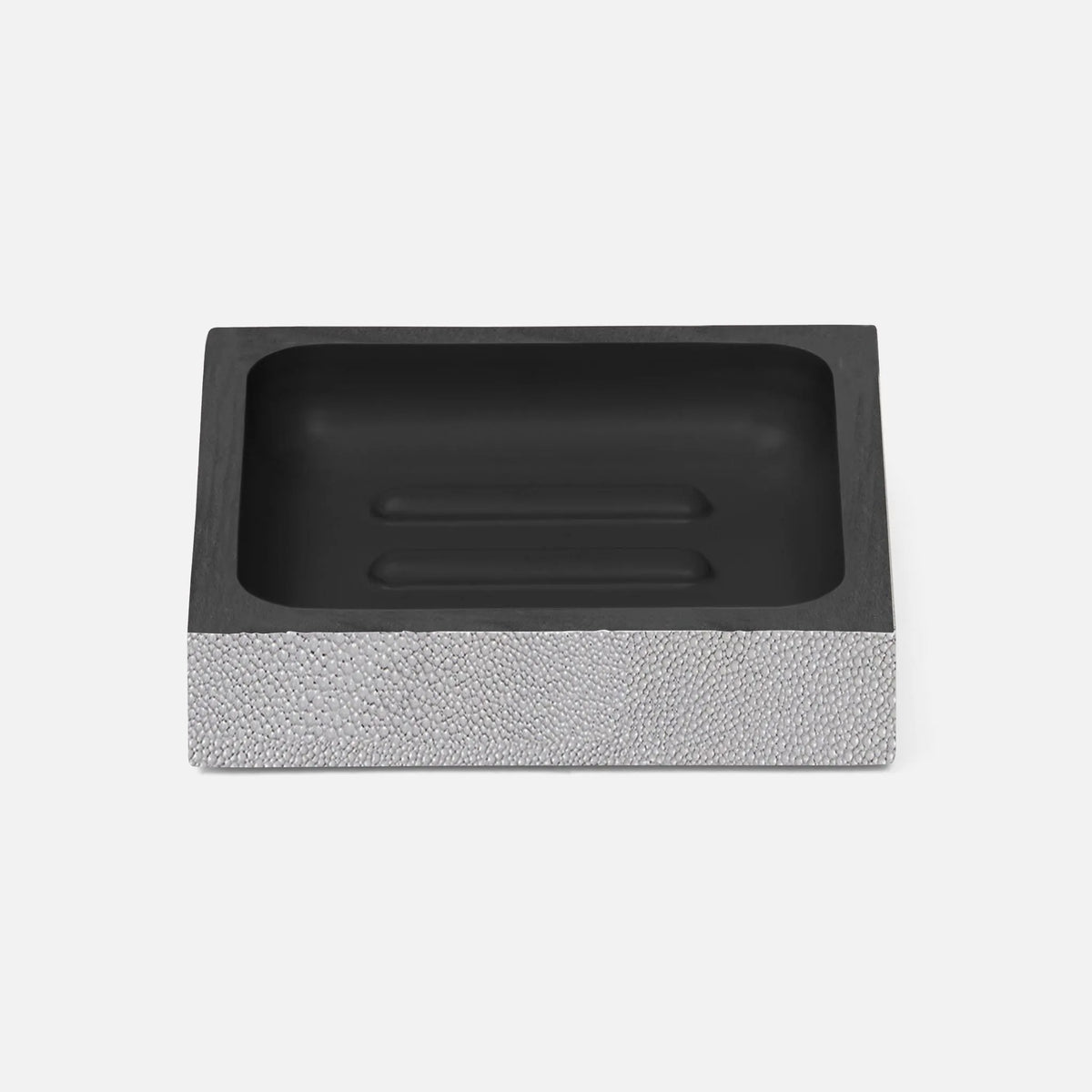 Pigeon and Poodle - PP000927 - Manchester Soap Dish - Manchester - Ash Gray Realistic Faux Shagreen