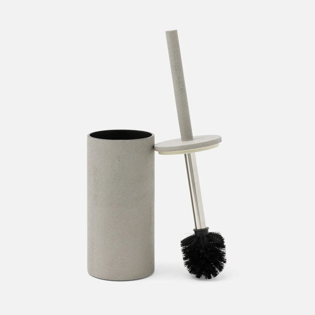 Pigeon and Poodle - PP007129 - Manchester Toilet Brush Holder - Manchester - Ash Gray Realistic Faux Shagreen