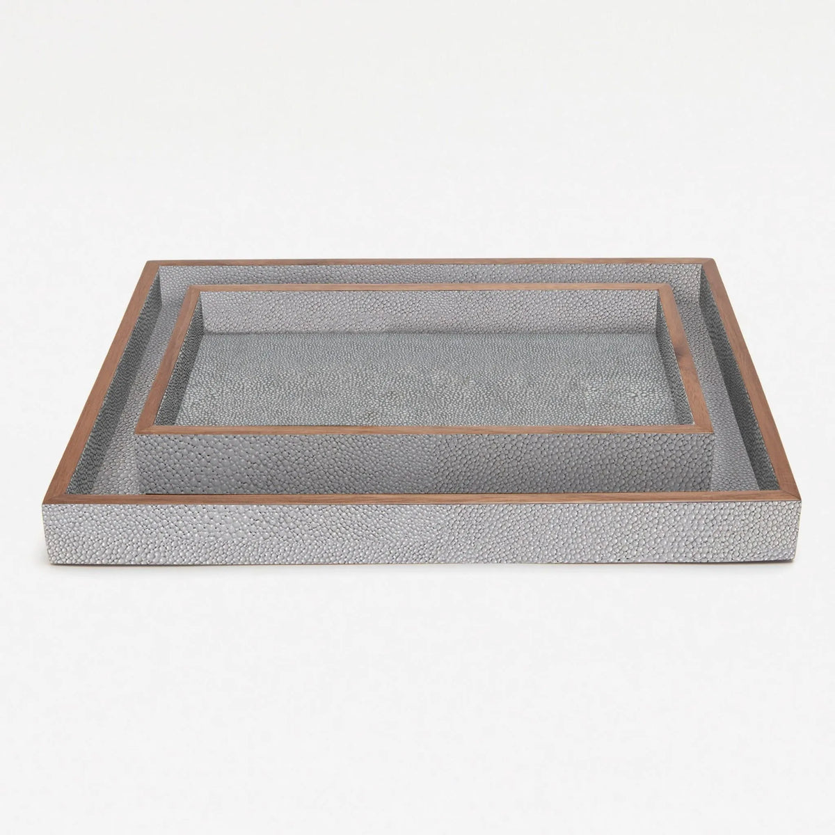 Pigeon and Poodle - PP001006 - Manchester Tray Set - Manchester - Navy Realistic Faux Shagreen