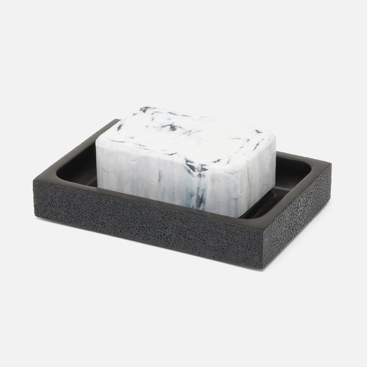 Pigeon and Poodle - PP005209 - Manchester Soap Dish - Manchester - Black Realistic Faux Shagreen