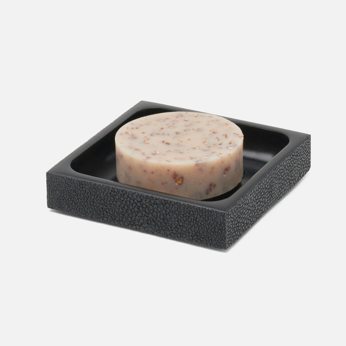 Pigeon and Poodle - PP005210 - Manchester Soap Dish - Manchester - Black Realistic Faux Shagreen