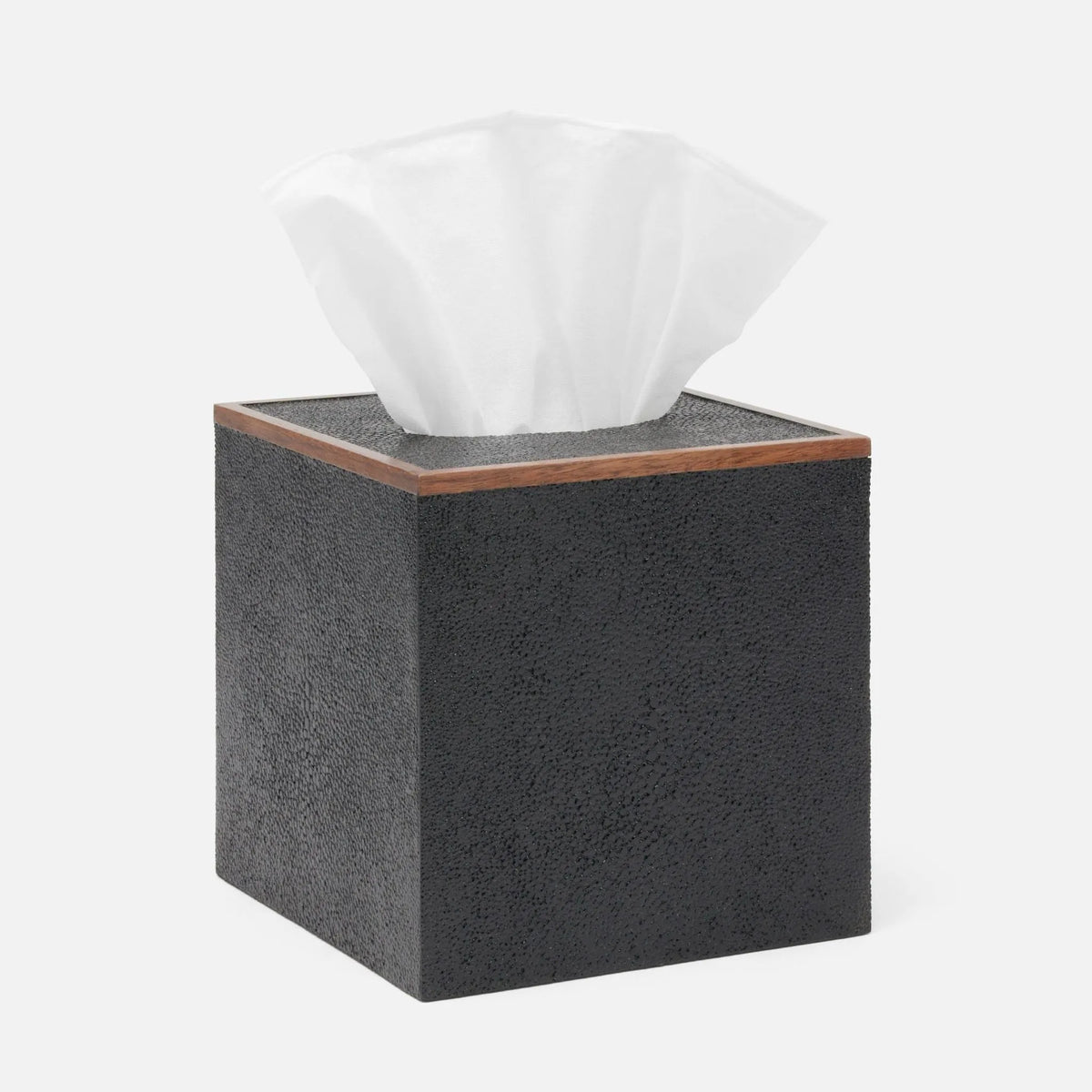 Pigeon and Poodle - PP005214 - Manchester Tissue Box - Manchester - Black Realistic Faux Shagreen