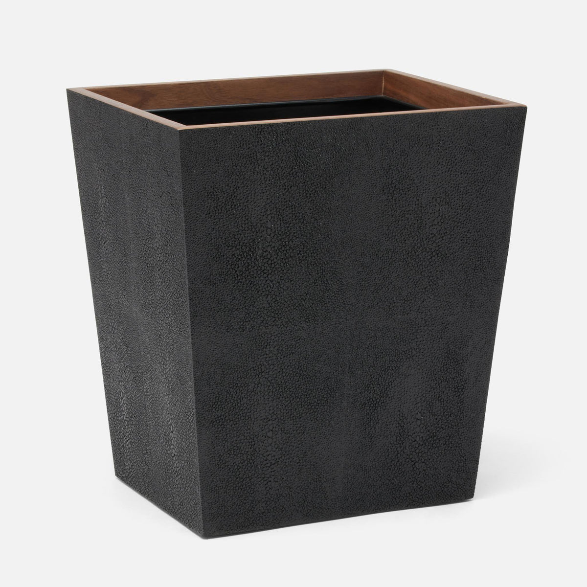 Pigeon and Poodle - PP005222 - Manchester Wastebasket - Manchester - Black Realistic Faux Shagreen