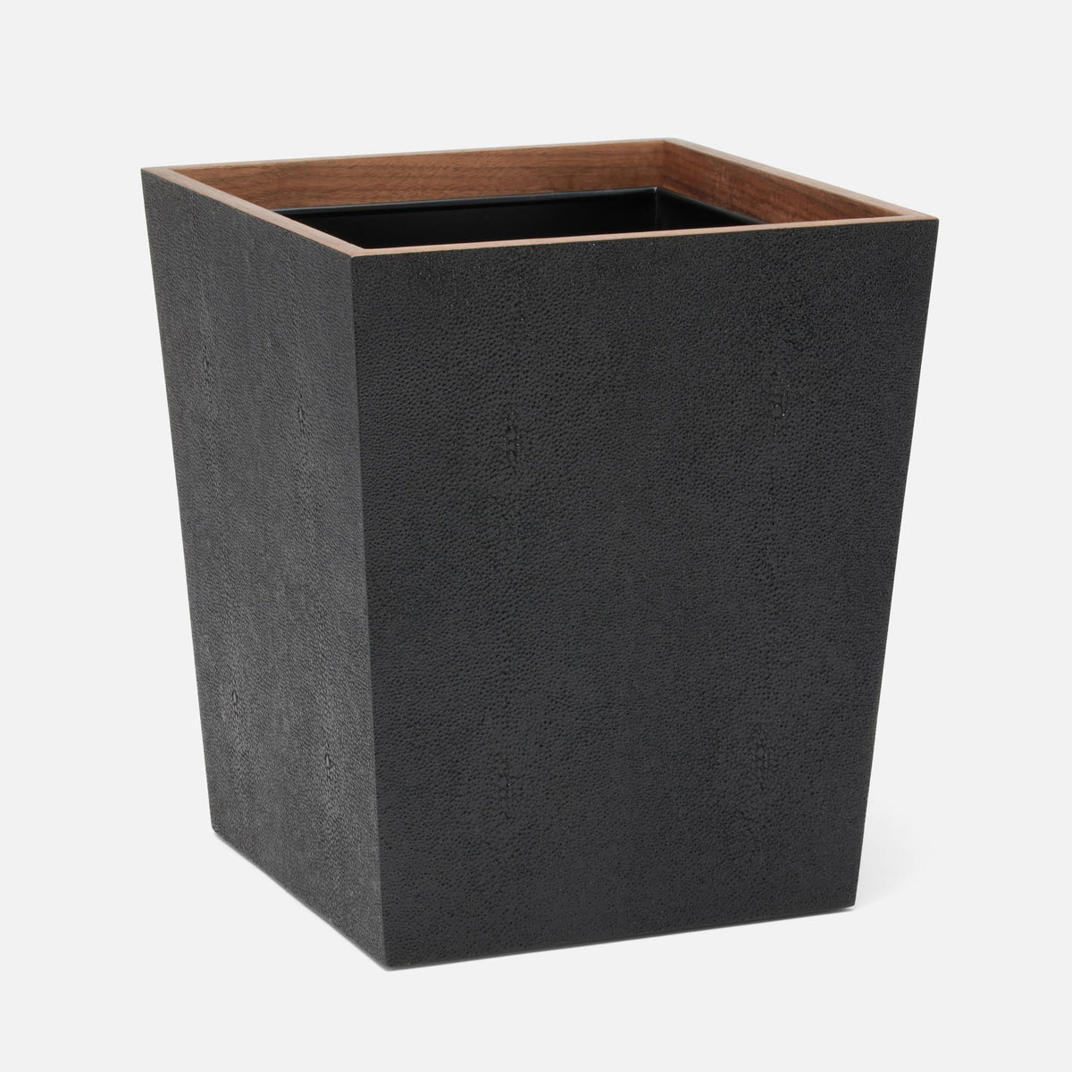 Pigeon and Poodle - PP005223 - Manchester Wastebasket - Manchester - Black Realistic Faux Shagreen