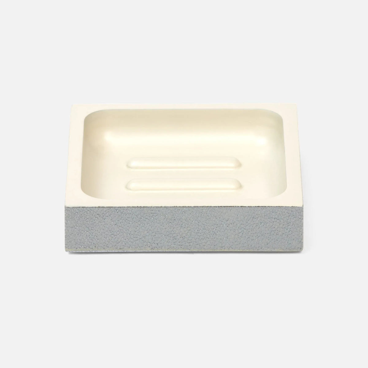 Pigeon and Poodle - PP000941 - Manchester Soap Dish - Manchester - Cloud Gray Realistic Faux Shagreen