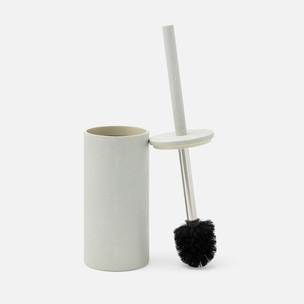 Pigeon and Poodle - PP007131 - Manchester Toilet Brush Holder - Manchester - Cloud Gray Realistic Faux Shagreen