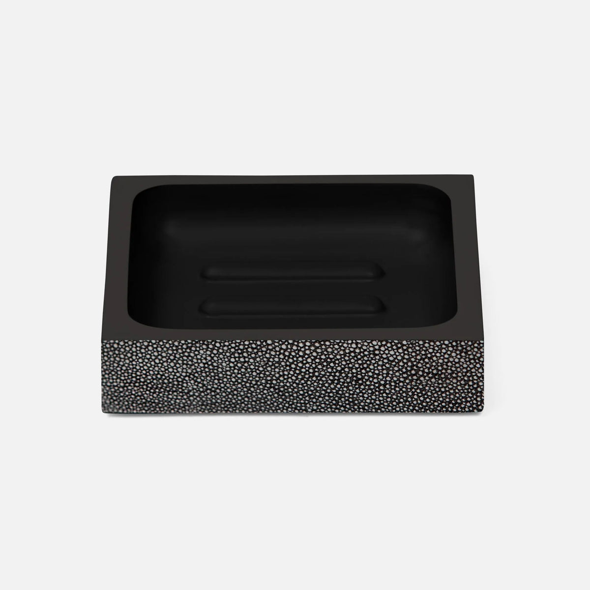 Pigeon and Poodle - PP000956 - Manchester Soap Dish - Manchester - Cool Gray Realistic Faux Shagreen