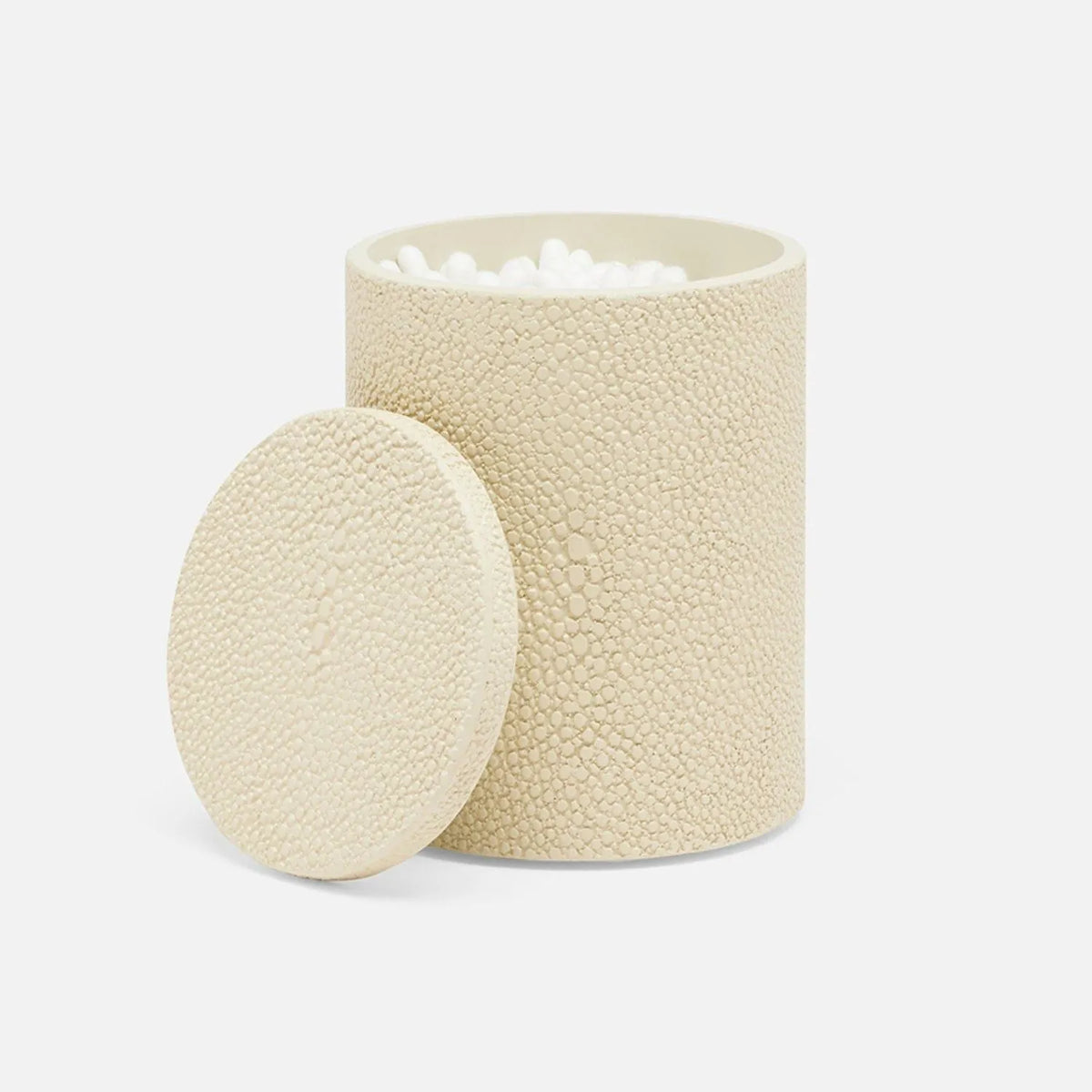 Pigeon and Poodle - PP000970 - Manchester Canister - Manchester - Ivory Realistic Faux Shagreen