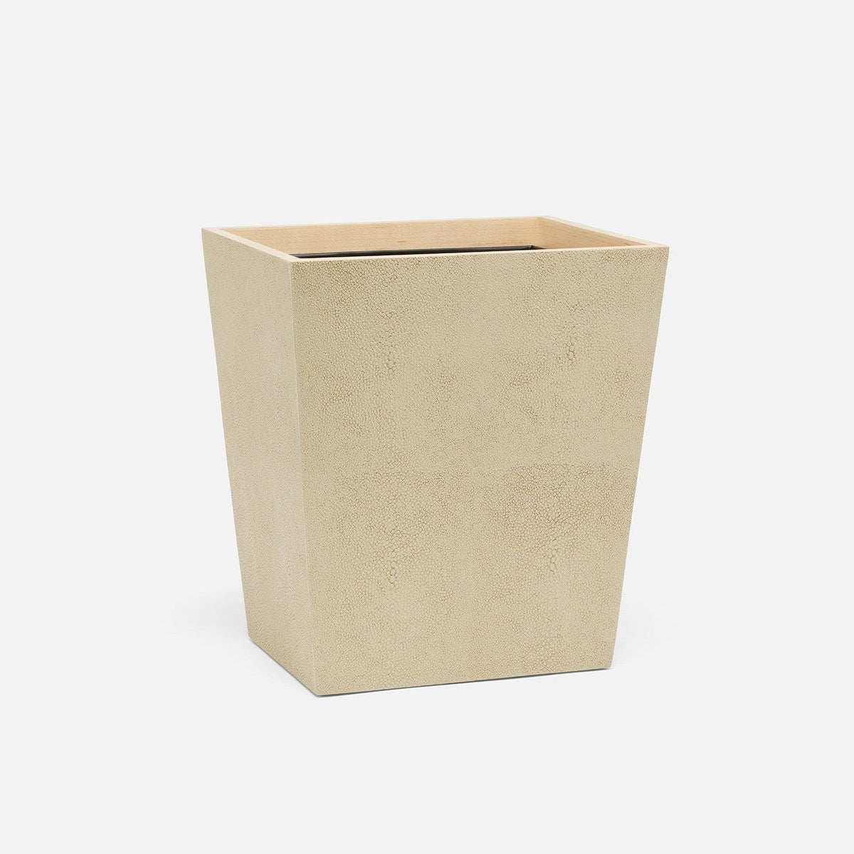 Pigeon and Poodle - PP000980 - Manchester Wastebasket - Manchester - Ivory Realistic Faux Shagreen