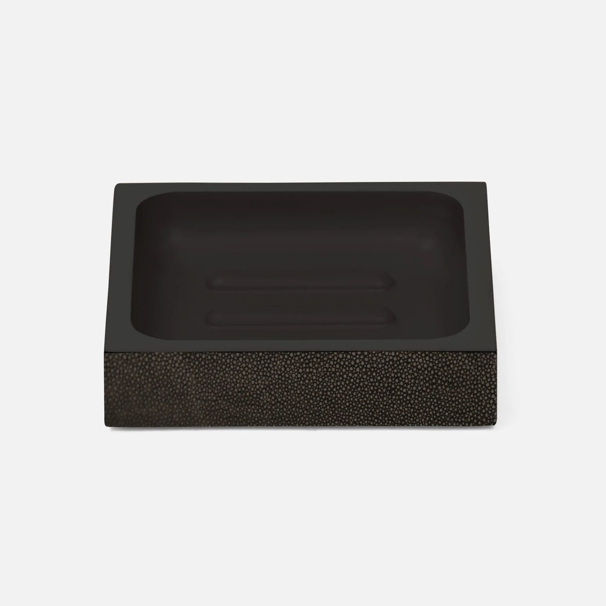 Pigeon and Poodle - PP000986 - Manchester Soap Dish - Manchester - Dark Mushroom Realistic Faux Shagreen