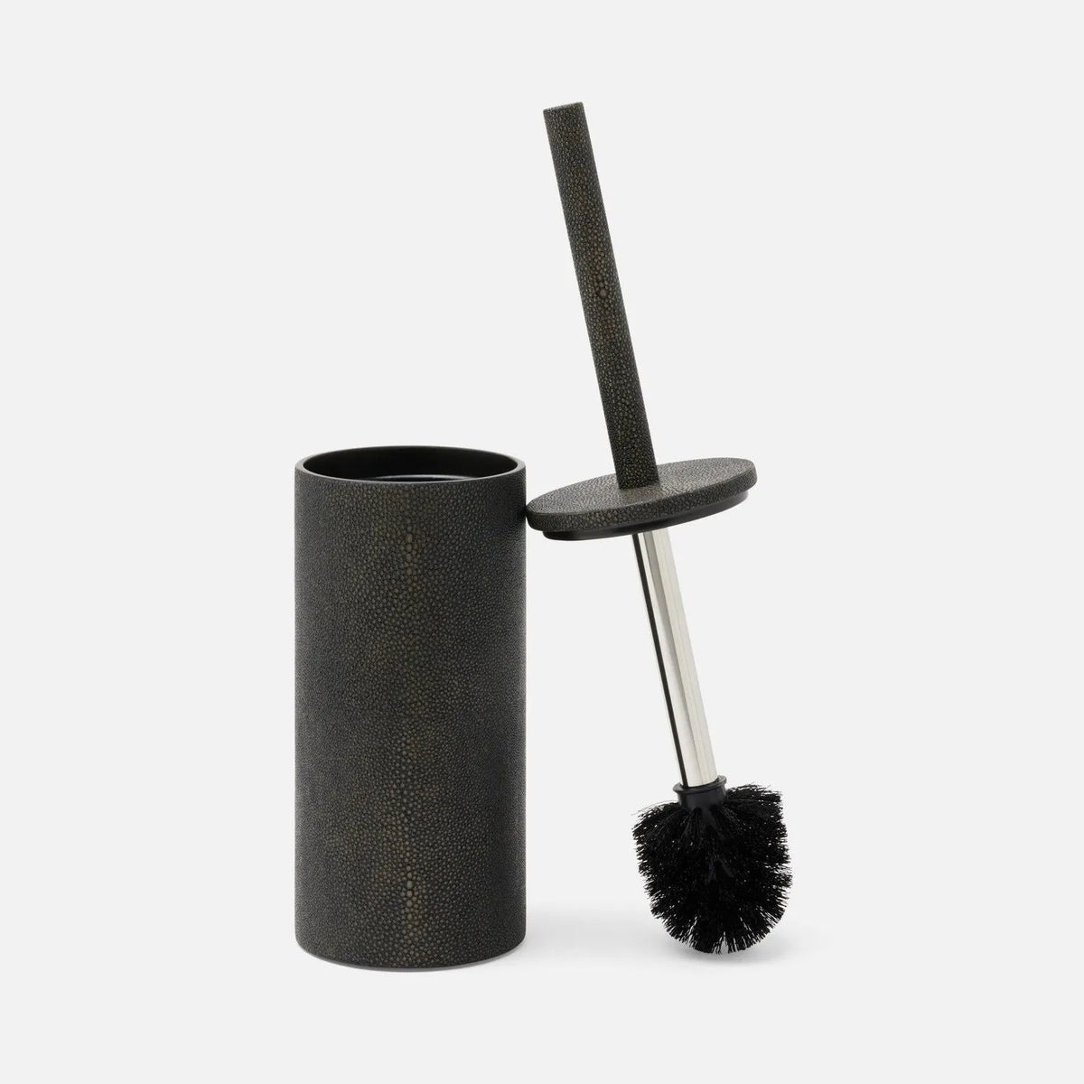 Pigeon and Poodle - PP007128 - Manchester Toilet Brush Holder - Manchester - Dark Mushroom Realistic Faux Shagreen