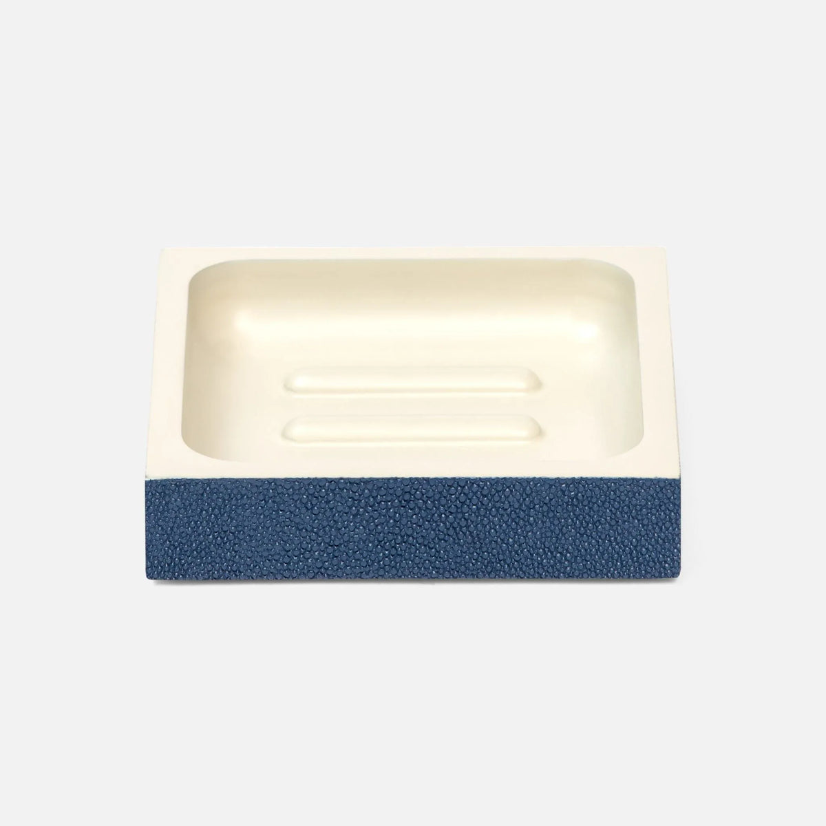 Pigeon and Poodle - PP001001 - Manchester Soap Dish - Manchester - Navy Realistic Faux Shagreen