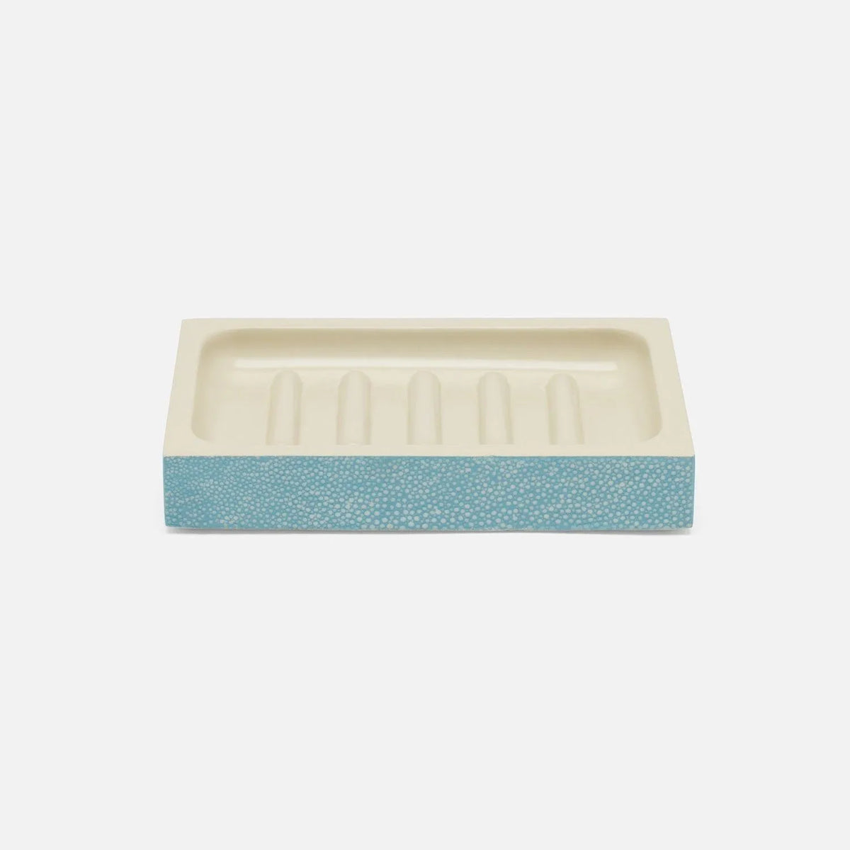 Pigeon and Poodle - PP007626 - Manchester Soap Dish - Manchester - Powder Blue Realistic Faux Shagreen