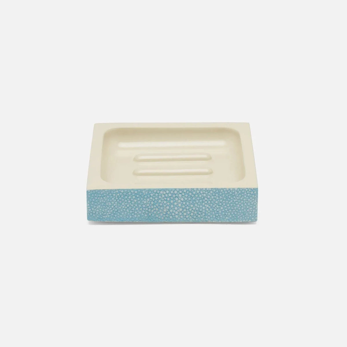 Pigeon and Poodle - PP007627 - Manchester Soap Dish - Manchester - Powder Blue Realistic Faux Shagreen