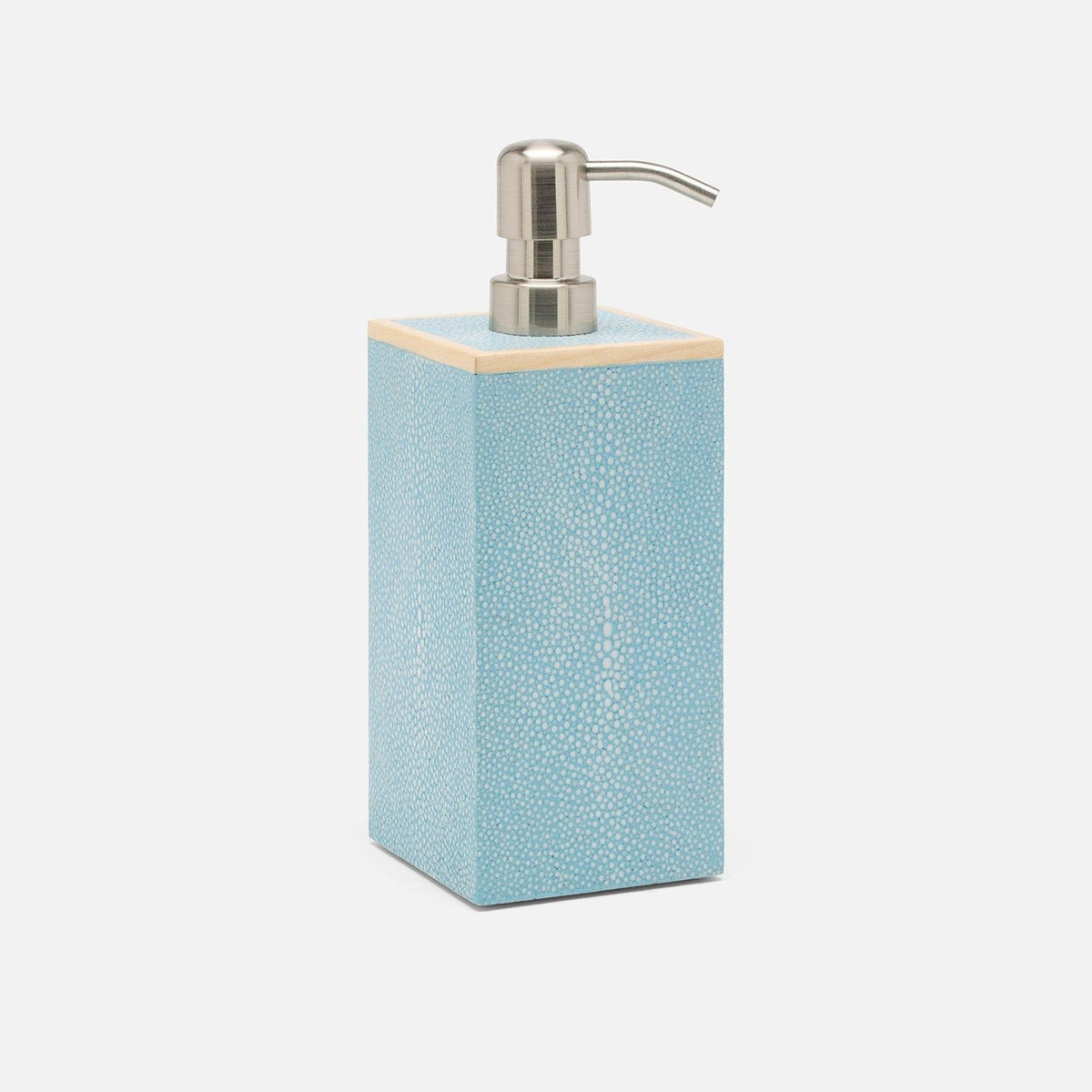 Pigeon and Poodle - PP007631 - Manchester Xl Soap Pump - Manchester - Powder Blue Realistic Faux Shagreen