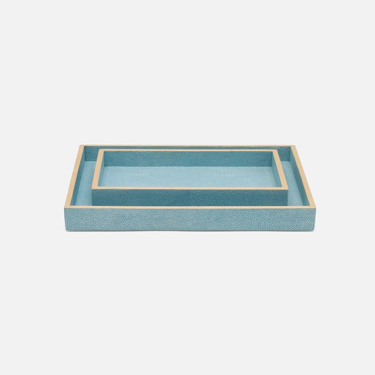 Pigeon and Poodle - PP000991 - Manchester Tray Set - Manchester - Dark Mushroom Realistic Faux Shagreen