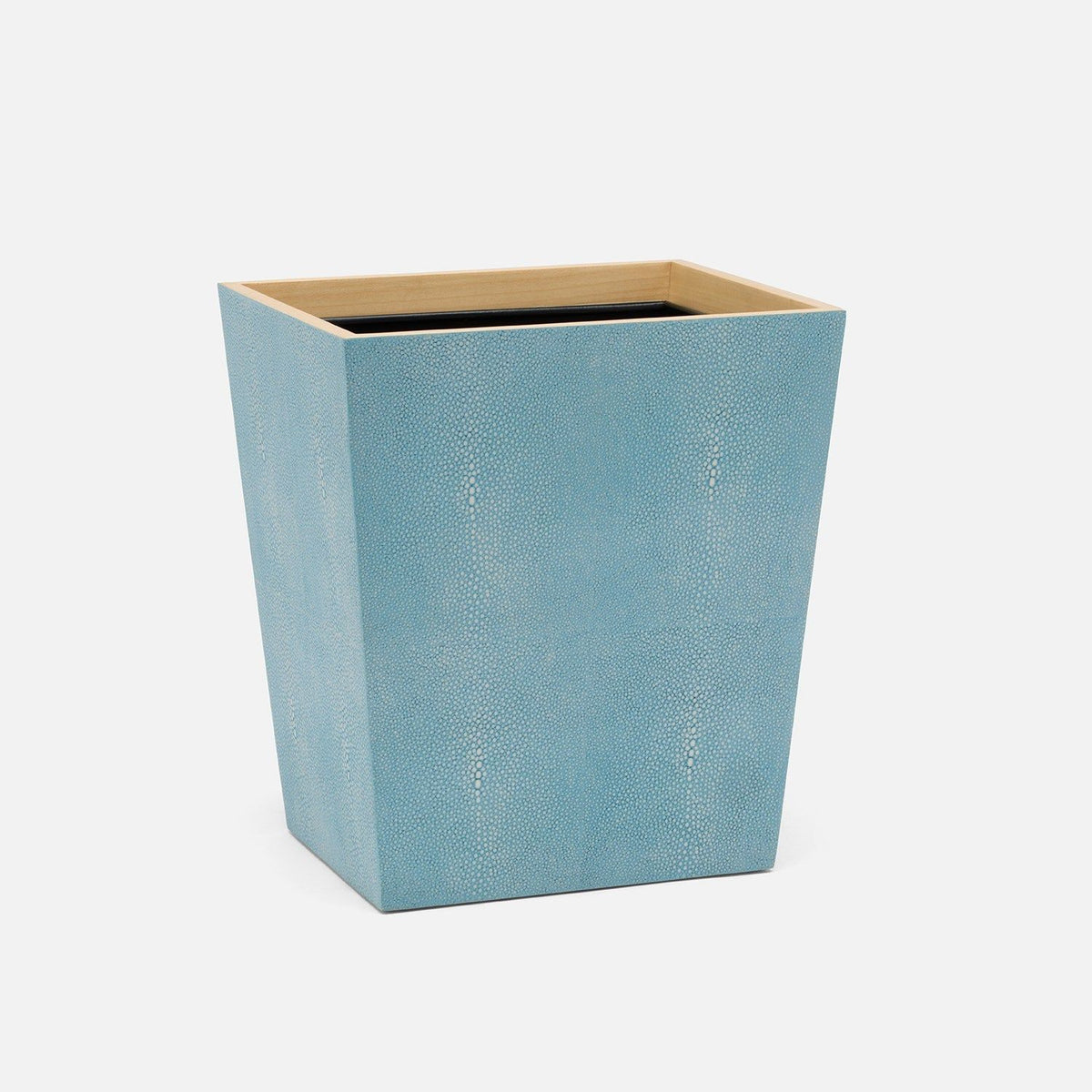 Pigeon and Poodle - PP007638 - Manchester Wastebasket - Manchester - Powder Blue Realistic Faux Shagreen