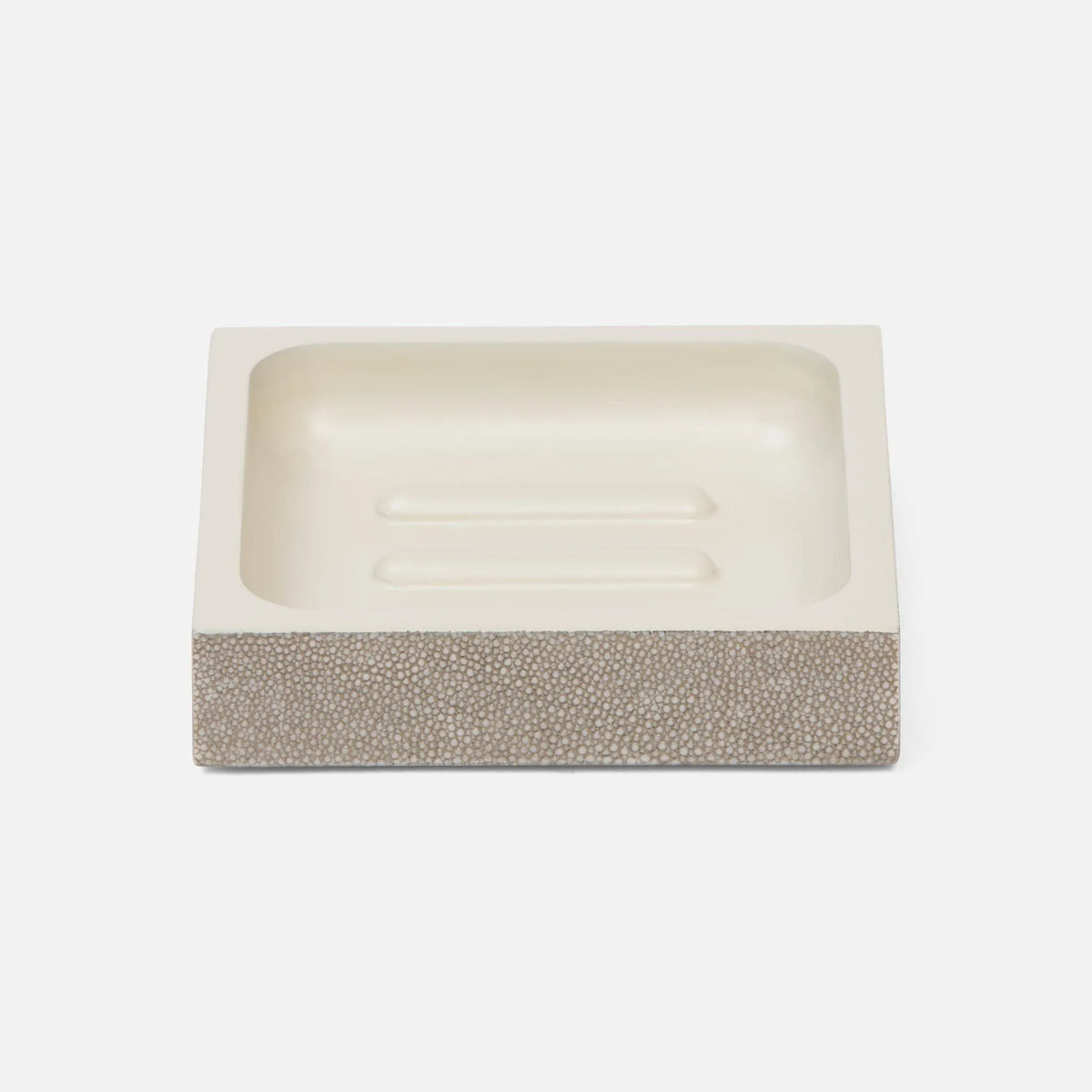 Pigeon and Poodle - PP001016 - Manchester Soap Dish - Manchester - Sand Realistic Faux Shagreen