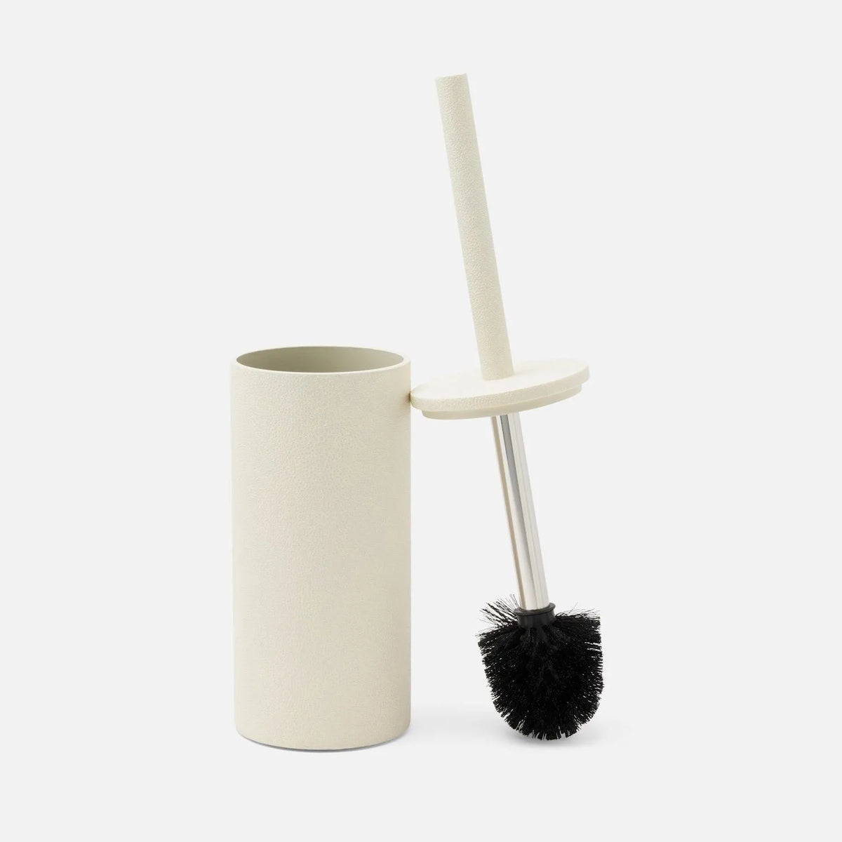 Pigeon and Poodle - PP007125 - Manchester Toilet Brush Holder - Manchester - Snow Realistic Faux Shagreen