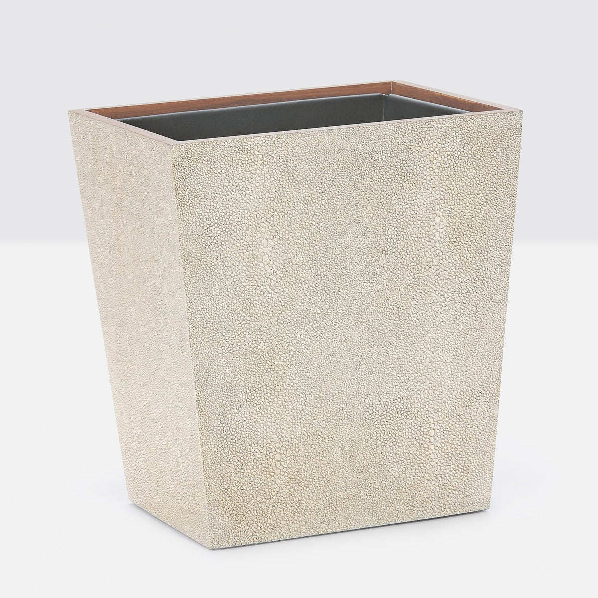 Pigeon and Poodle - PP001067 - Manchester Wastebasket - Manchester - Warm Silver Realistic Faux Shagreen