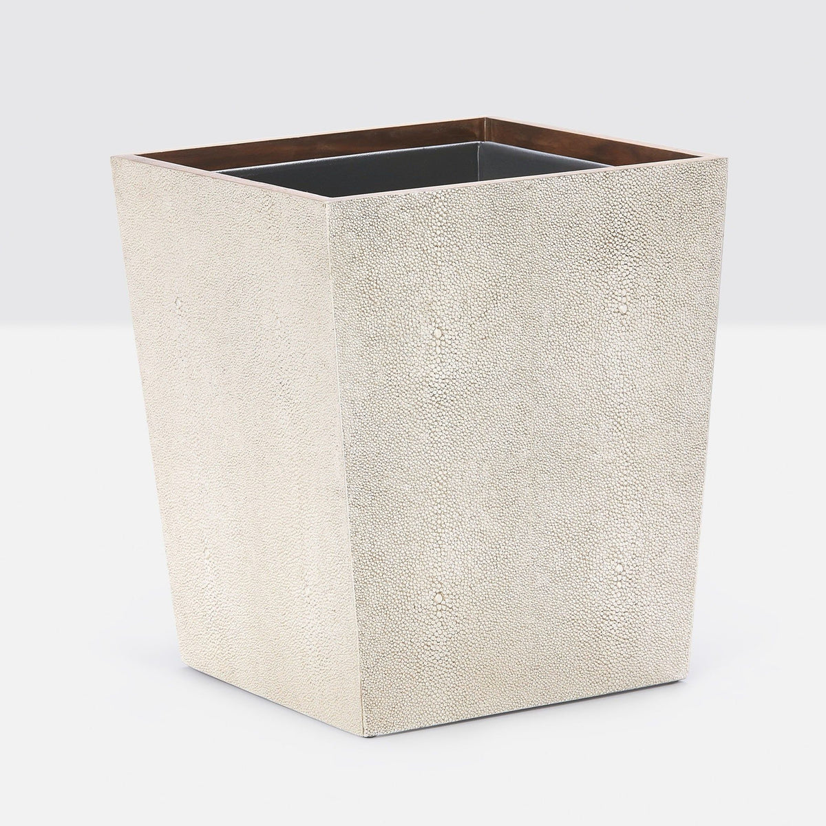 Pigeon and Poodle - PP001068 - Manchester Wastebasket - Manchester - Warm Silver Realistic Faux Shagreen