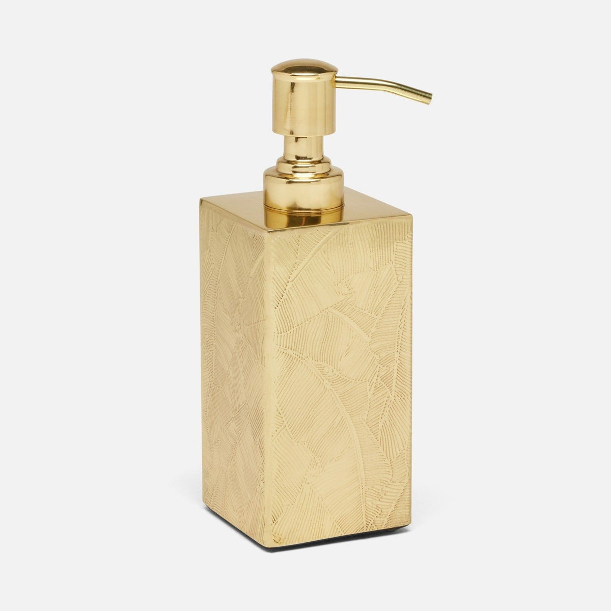 Pigeon and Poodle - PP007062 - Mancora Soap Pump - Mancora - Shiny Brass Etched Brass