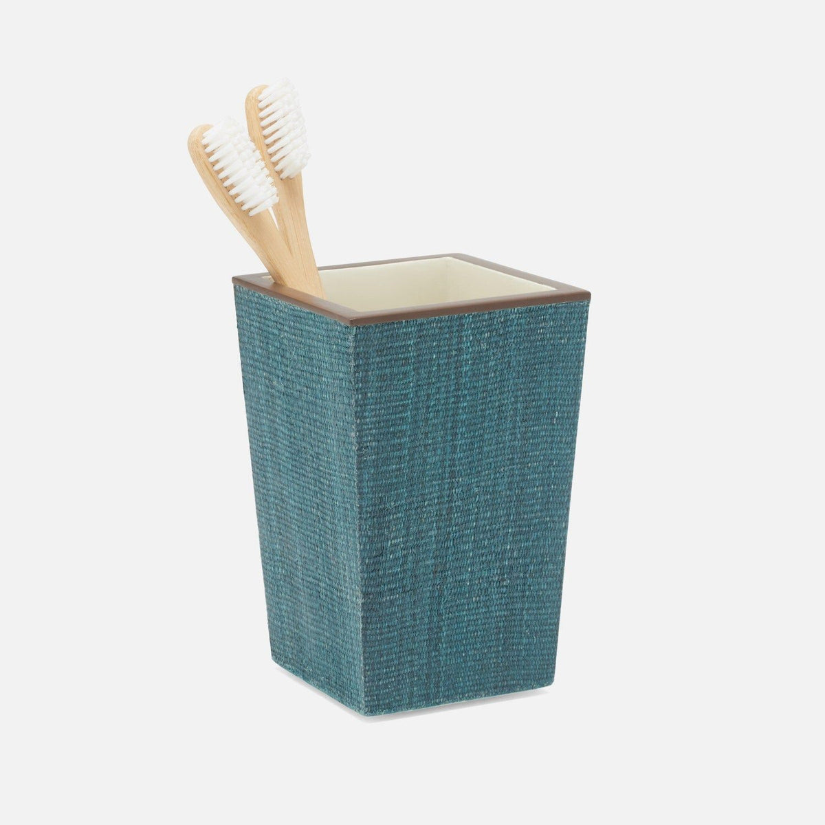 Pigeon and Poodle - PP006733 - Maranello Brush Holder - Maranello - Teal Abaca/Brown Resin