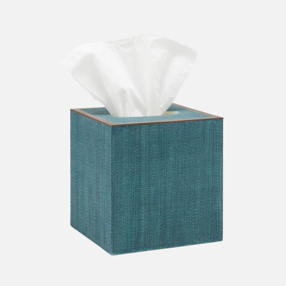 Pigeon and Poodle - PP006737 - Maranello Tissue Box - Maranello - Teal Abaca/Brown Resin