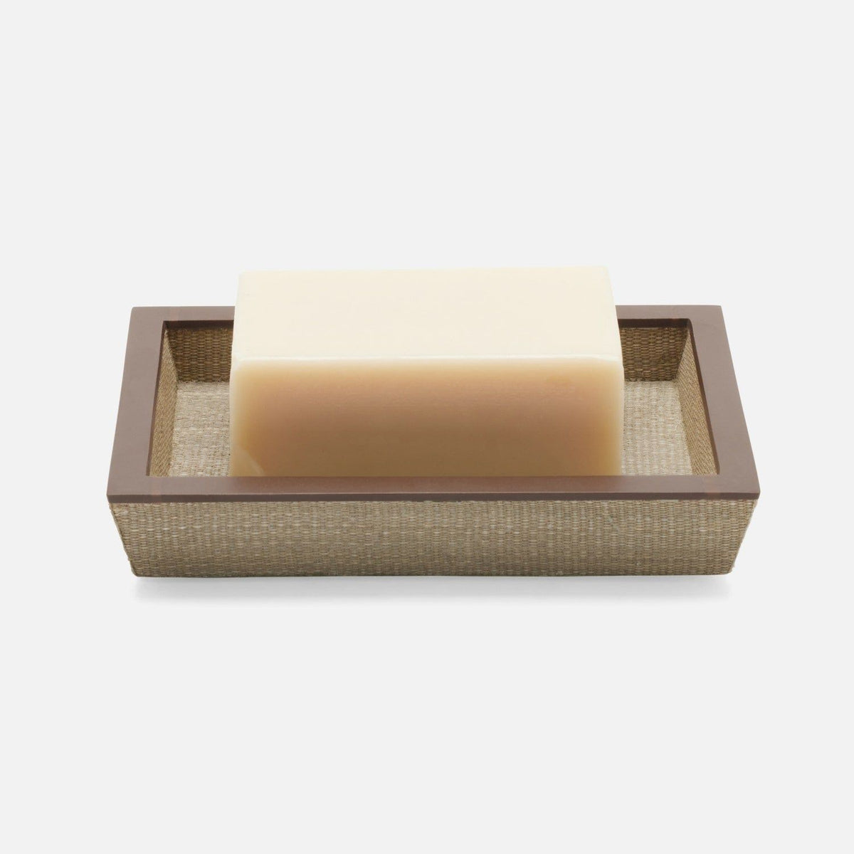 Pigeon and Poodle - PP006748 - Maranello Soap Dish - Maranello - Taupe Abaca/Brown Resin