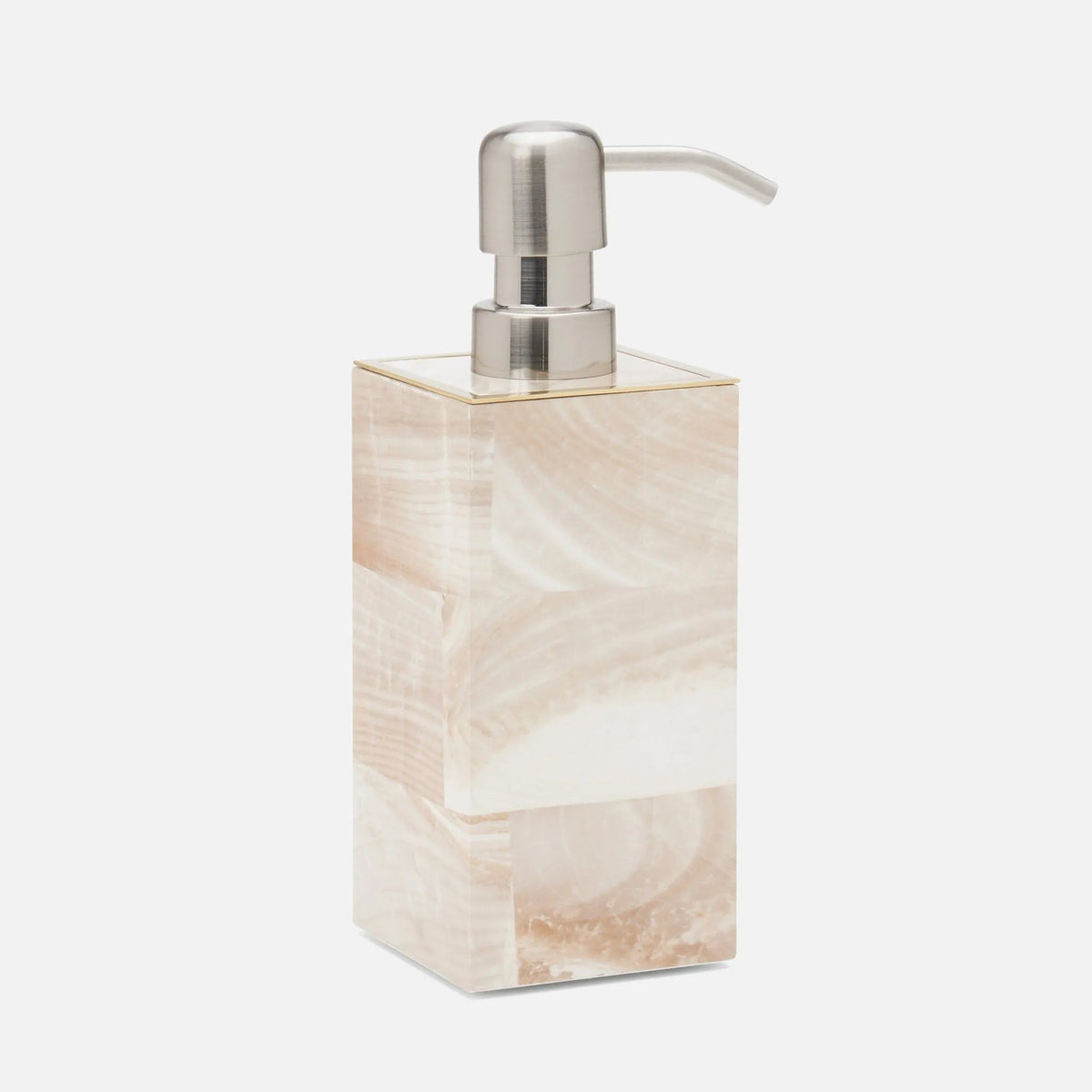 Pigeon and Poodle - PP005027 - Palermo II Soap Pump - Palermo - Natural Faux Clamstone with Brass