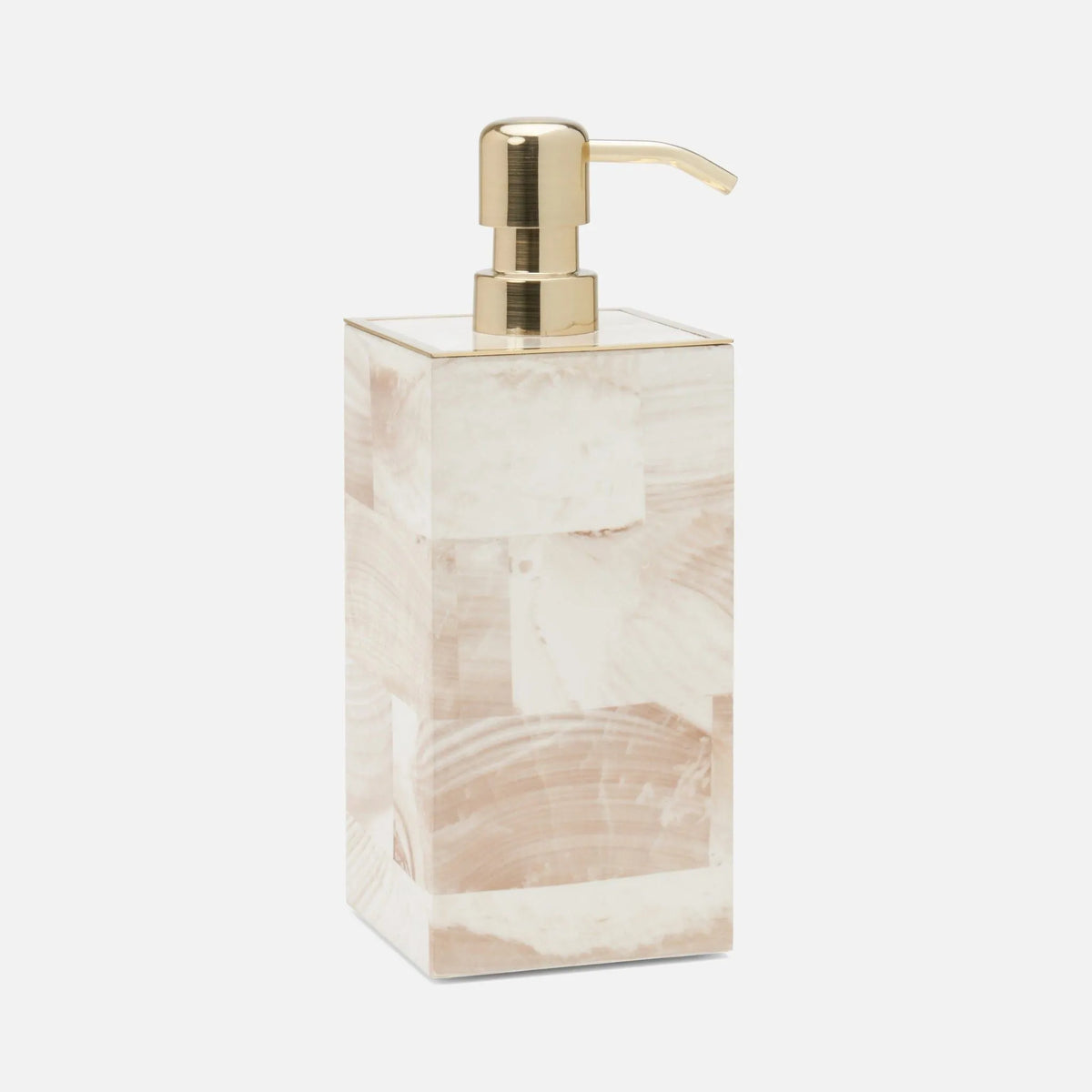 Pigeon and Poodle - PP005028 - Palermo II Soap Pump - Palermo - Natural Faux Clamstone with Brass