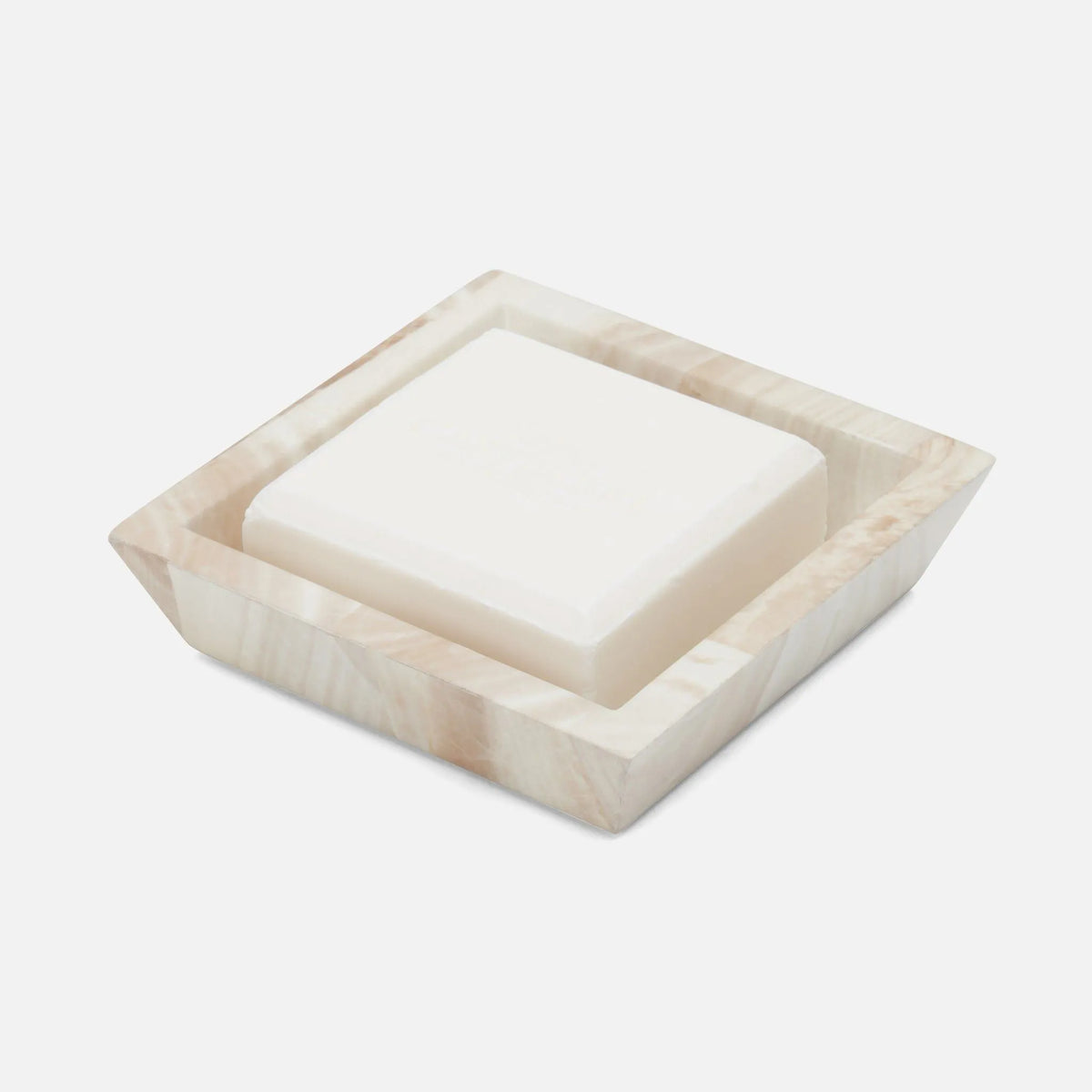 Pigeon and Poodle - PP005039 - Palermo II Soap Dish - Palermo - Natural Faux Clamstone