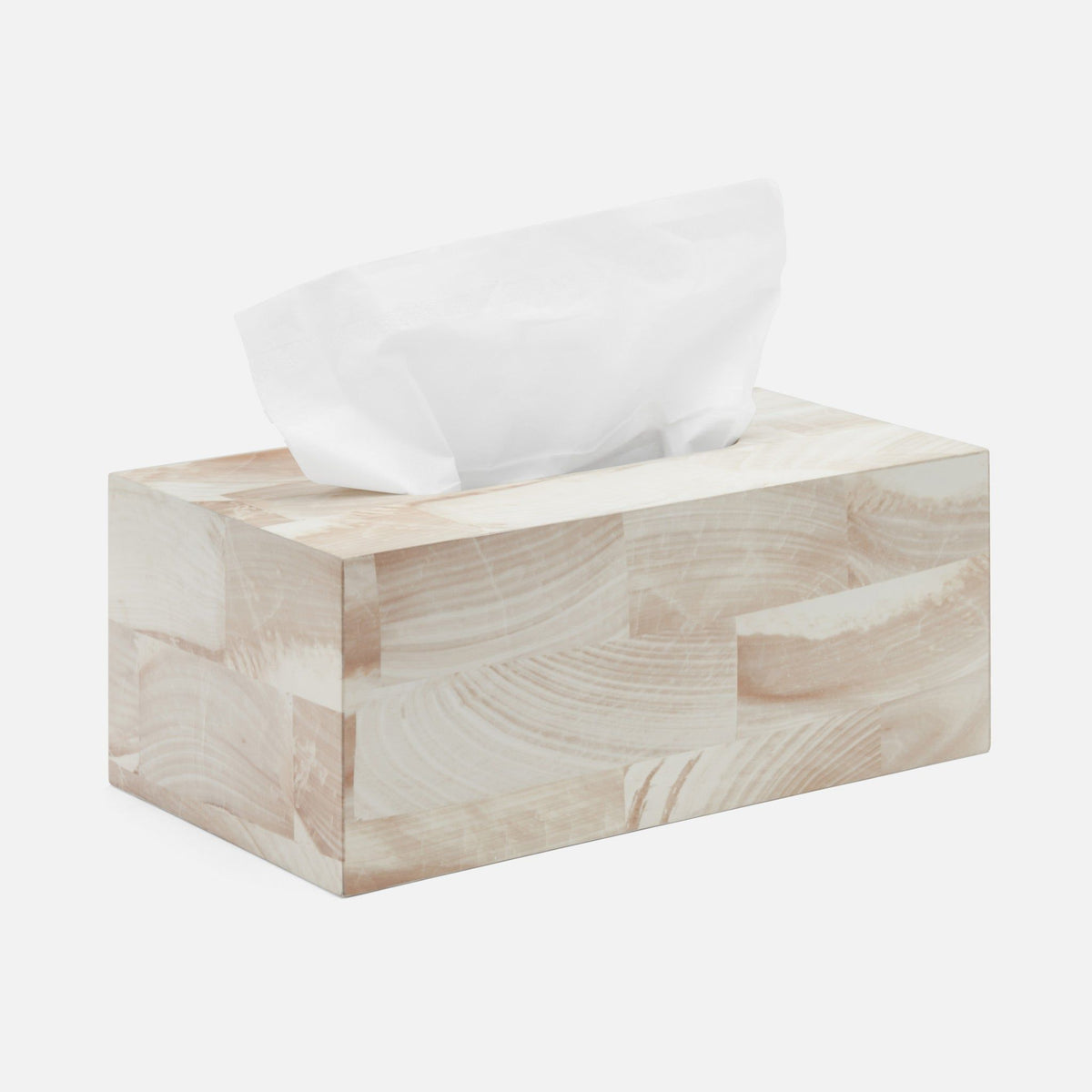 Pigeon and Poodle - PP005042 - Palermo II Tissue Box - Palermo - Natural Faux Clamstone