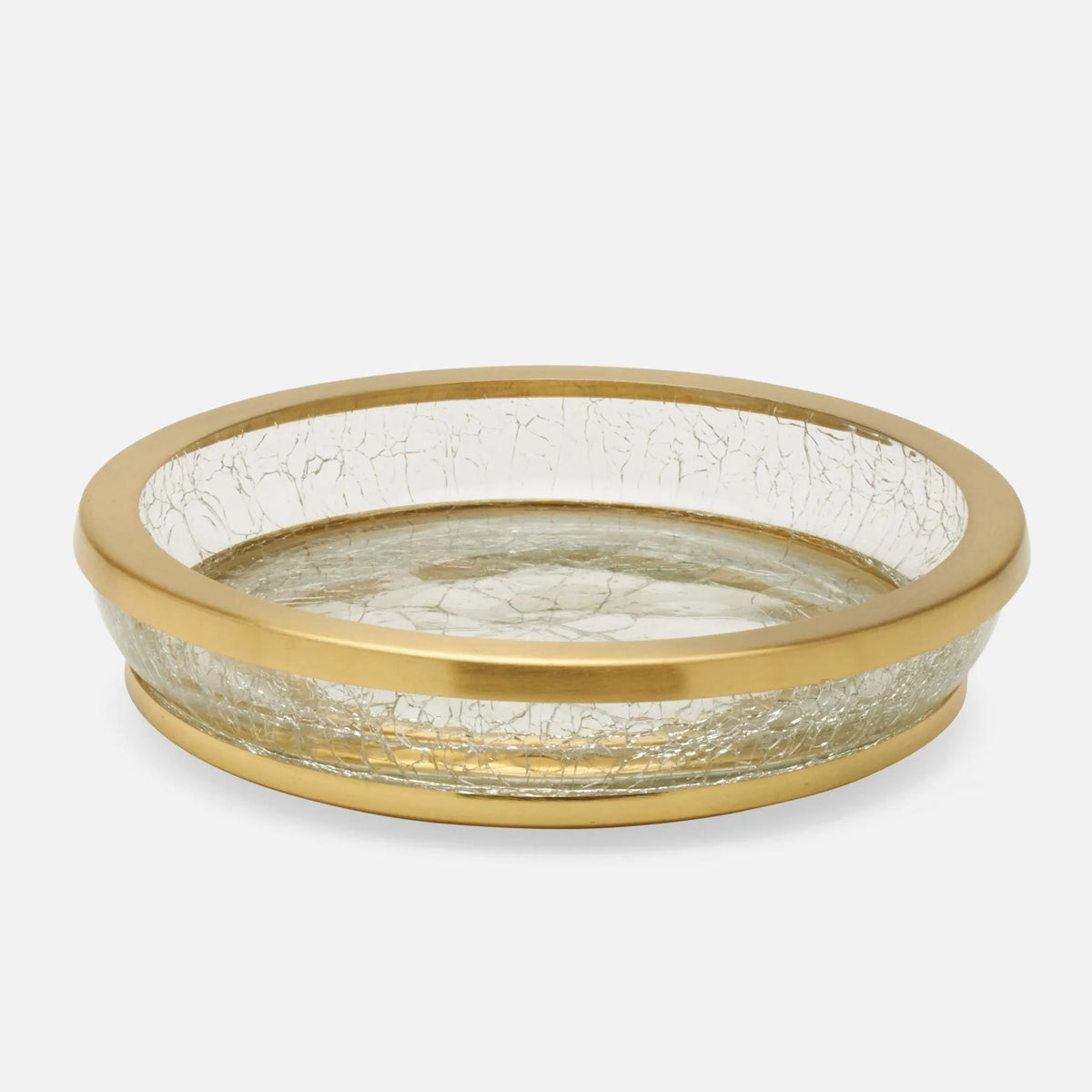 Pigeon and Poodle - PP004884 - Pomaria Soap Dish - Pomaria - Brushed Gold Glass/Stainless Steel