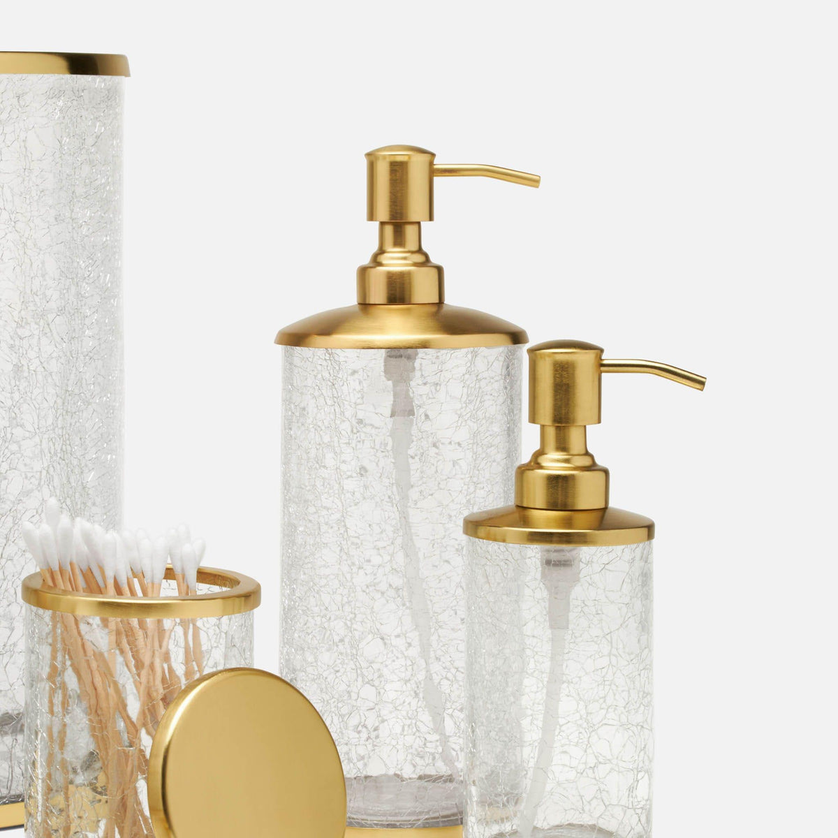 Pigeon and Poodle - PP004883 - Pomaria Soap Pump - Pomaria - Brushed Gold Glass/Stainless Steel